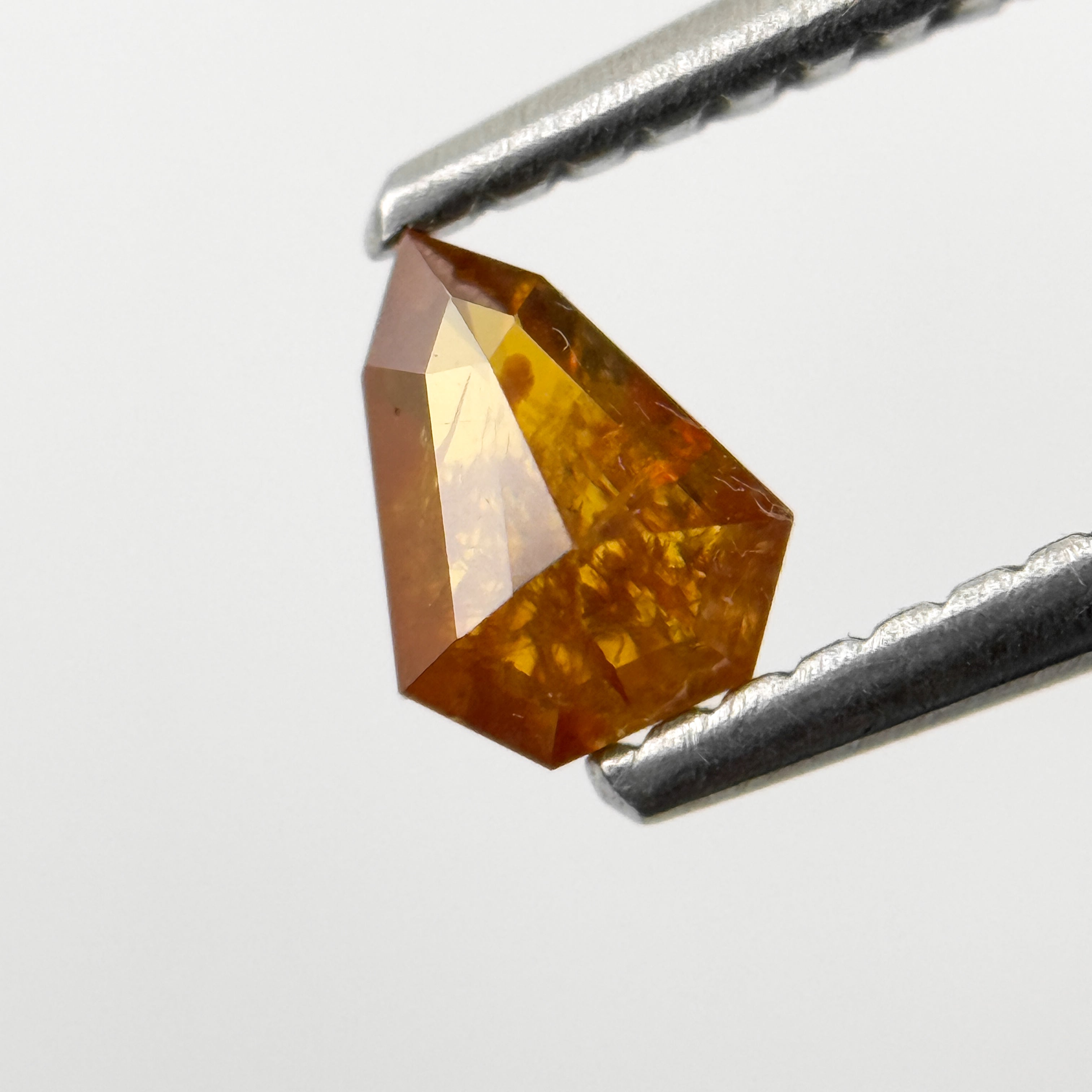 0.38 Ct Shield Rose Cut Red Natural Salt and Pepper Diamond