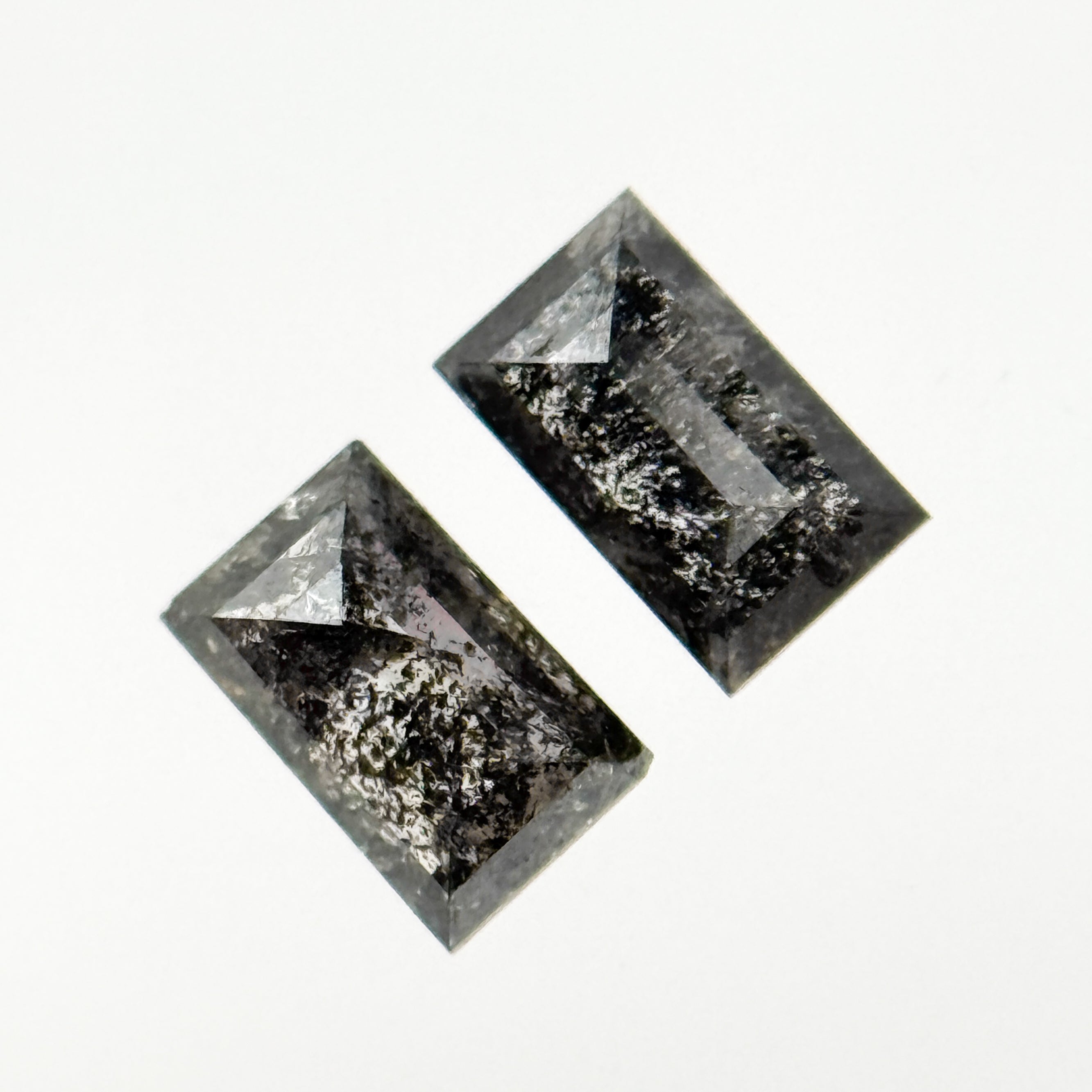 0.47 Ct Baguette Rose Cut Grey Natural Galaxy Diamond