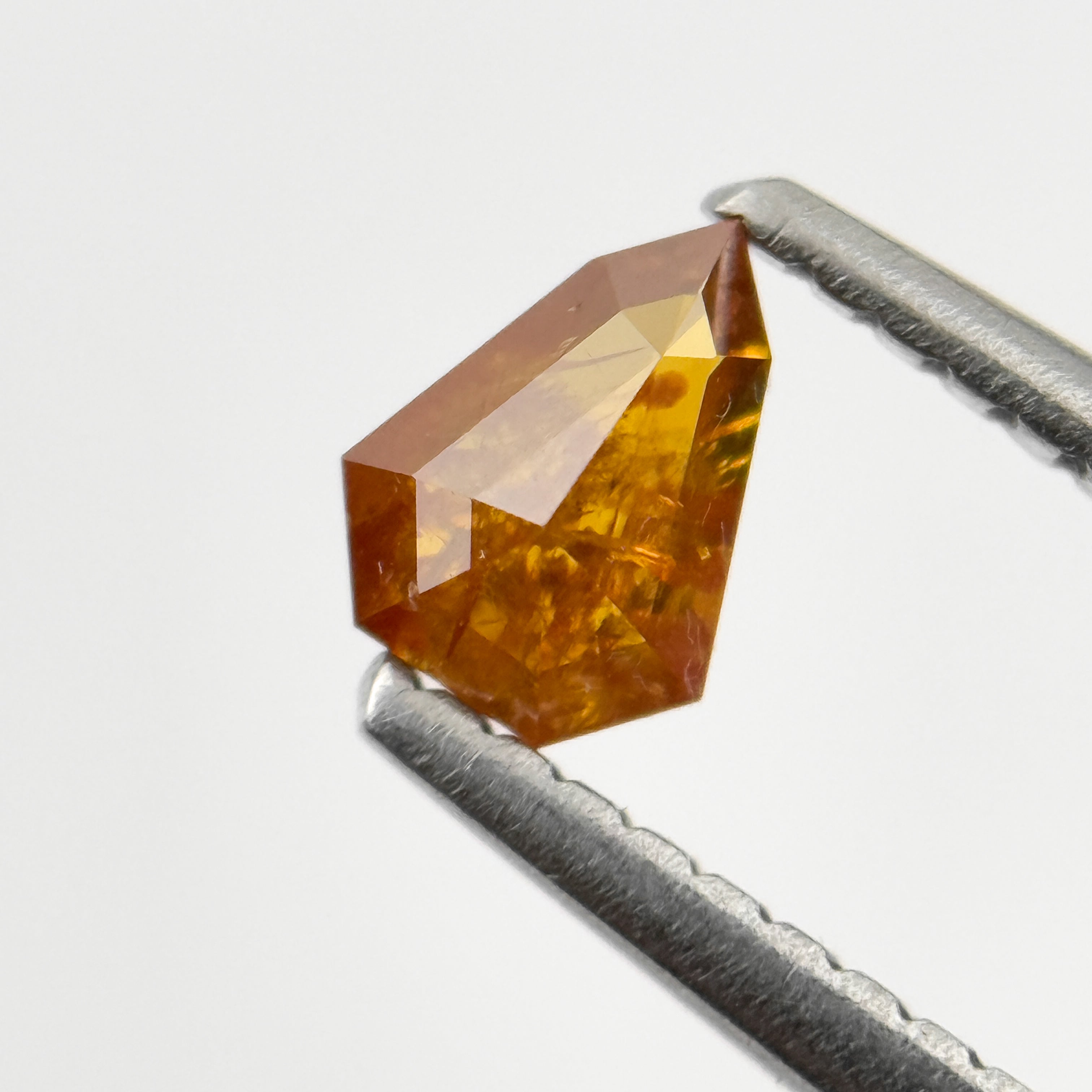 0.38 Ct Shield Rose Cut Red Natural Salt and Pepper Diamond