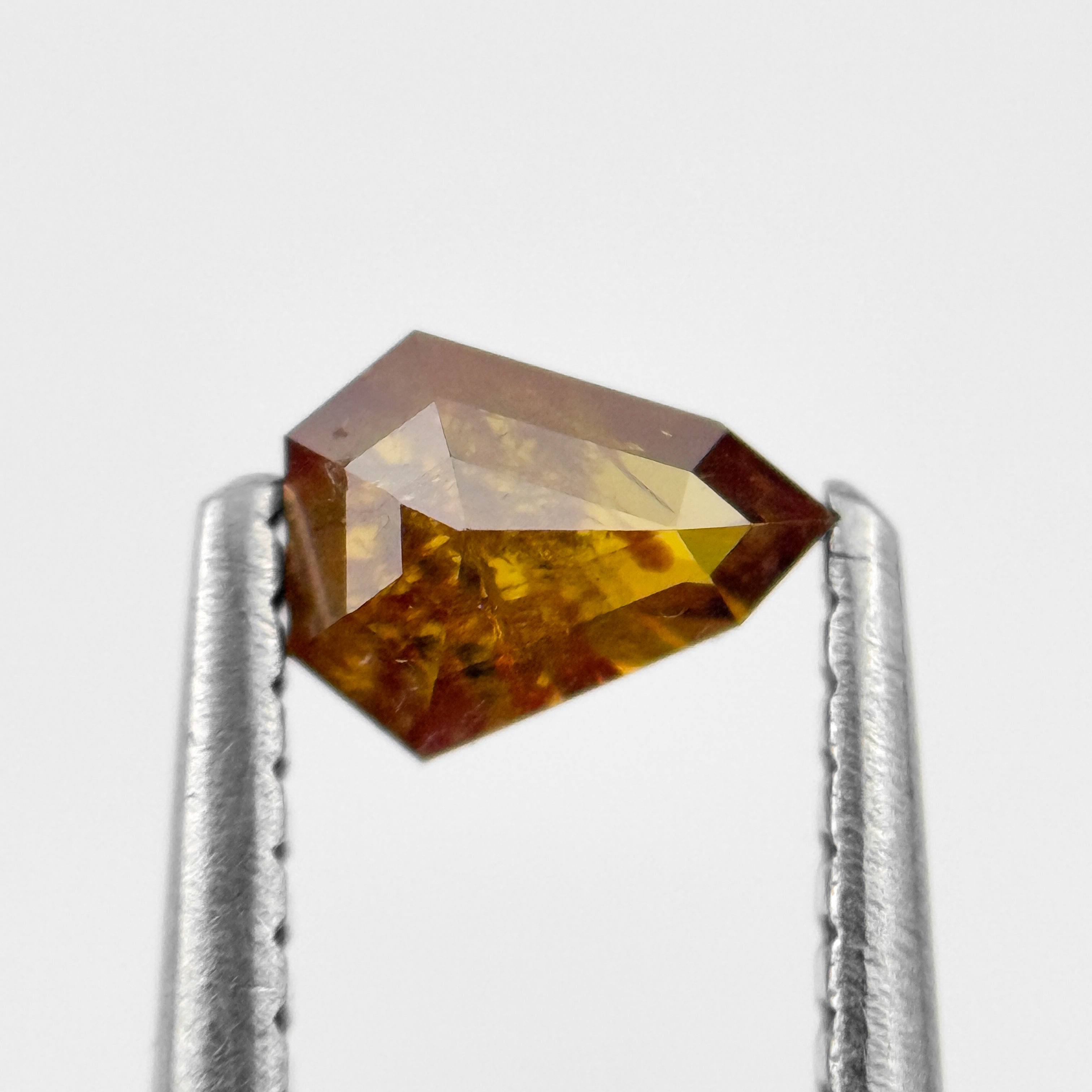 0.38 Ct Shield Rose Cut Red Natural Salt and Pepper Diamond