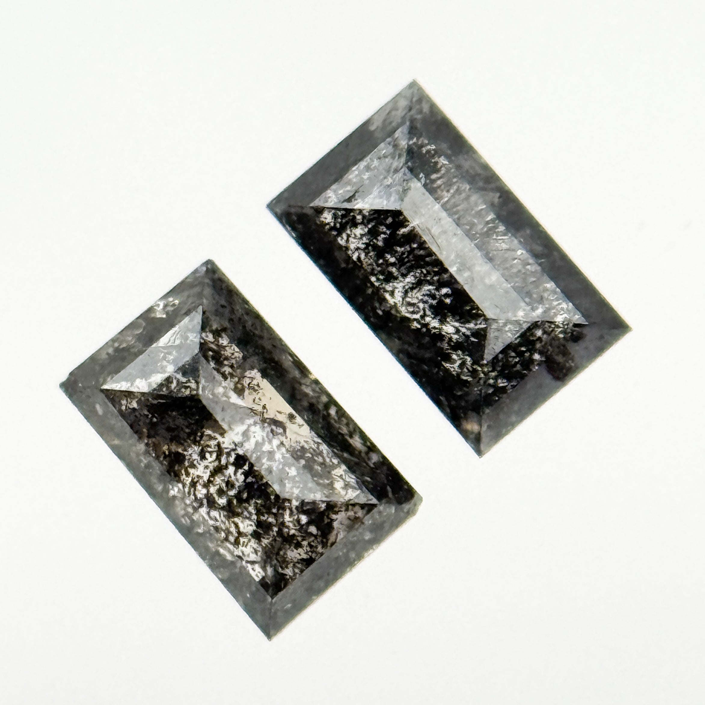 0.47 Ct Baguette Rose Cut Grey Natural Galaxy Diamond