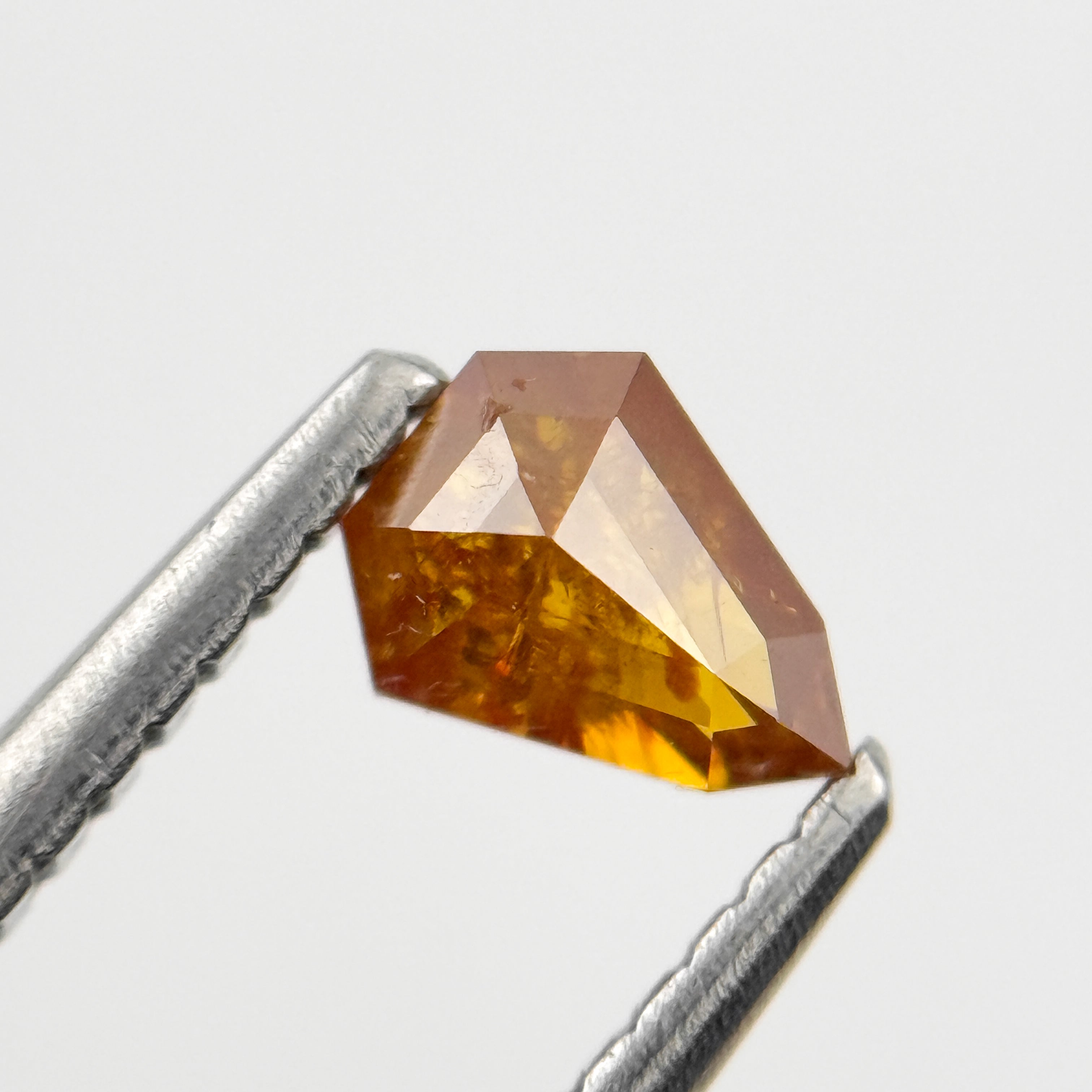 0.38 Ct Shield Rose Cut Red Natural Salt and Pepper Diamond