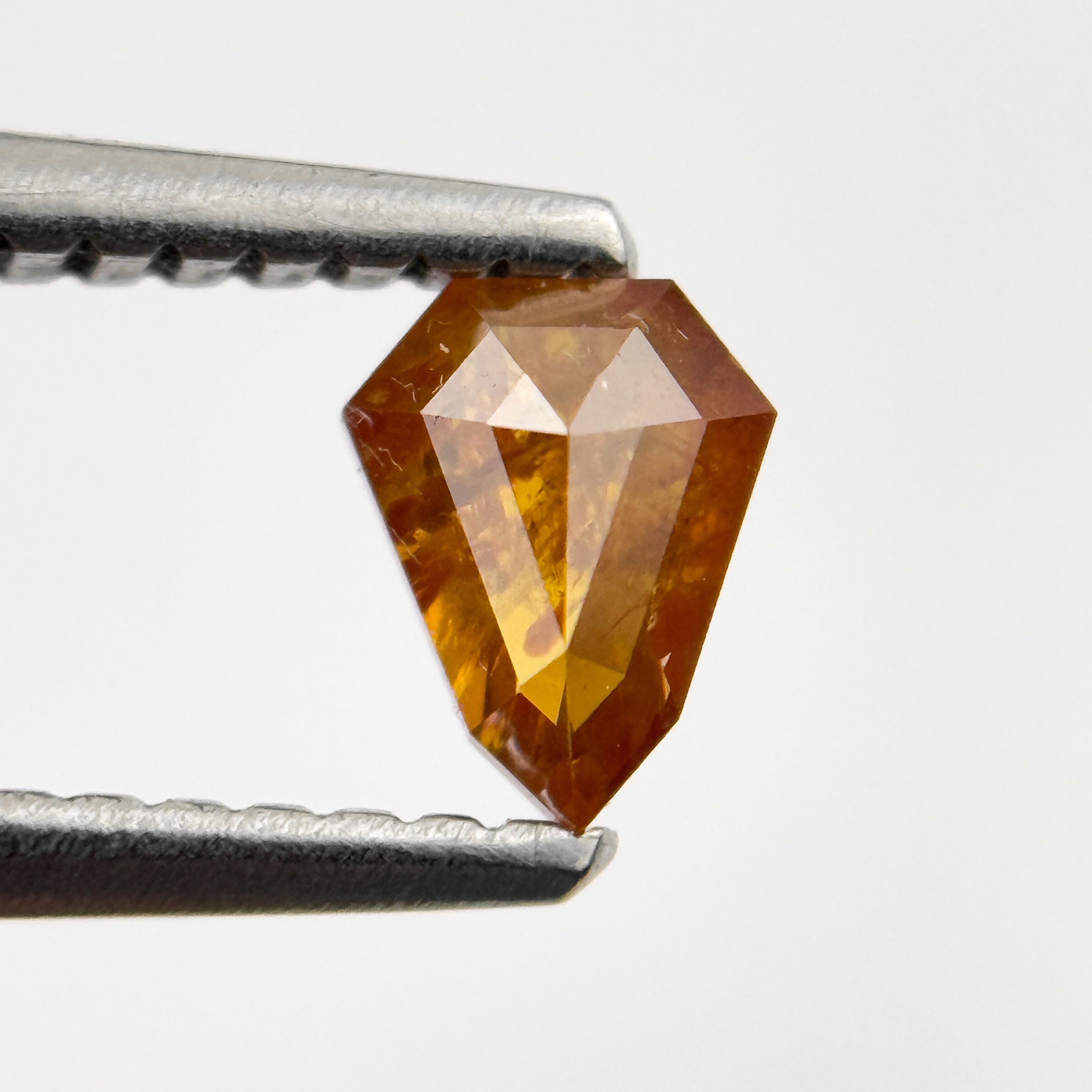 0.38 Ct Shield Rose Cut Red Natural Salt and Pepper Diamond