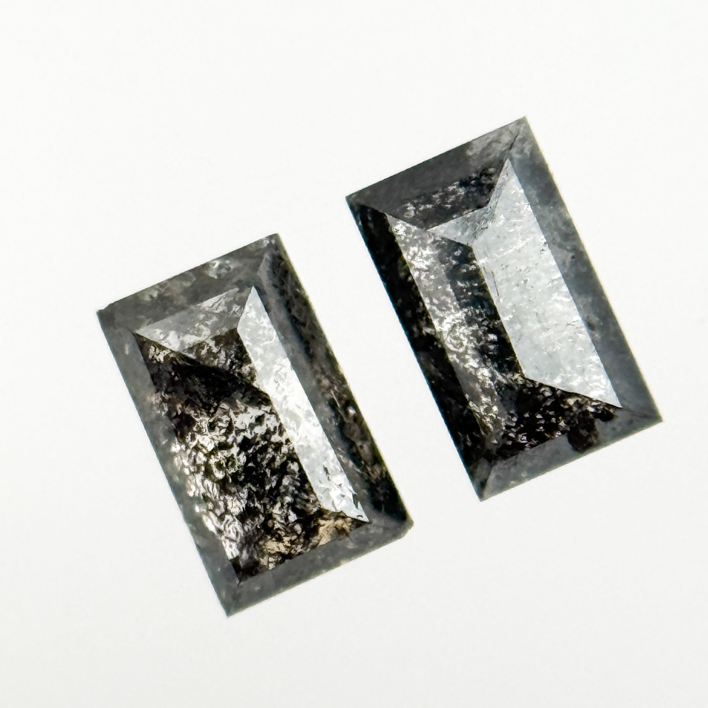 0.47 Ct Baguette Rose Cut Grey Natural Galaxy Diamond