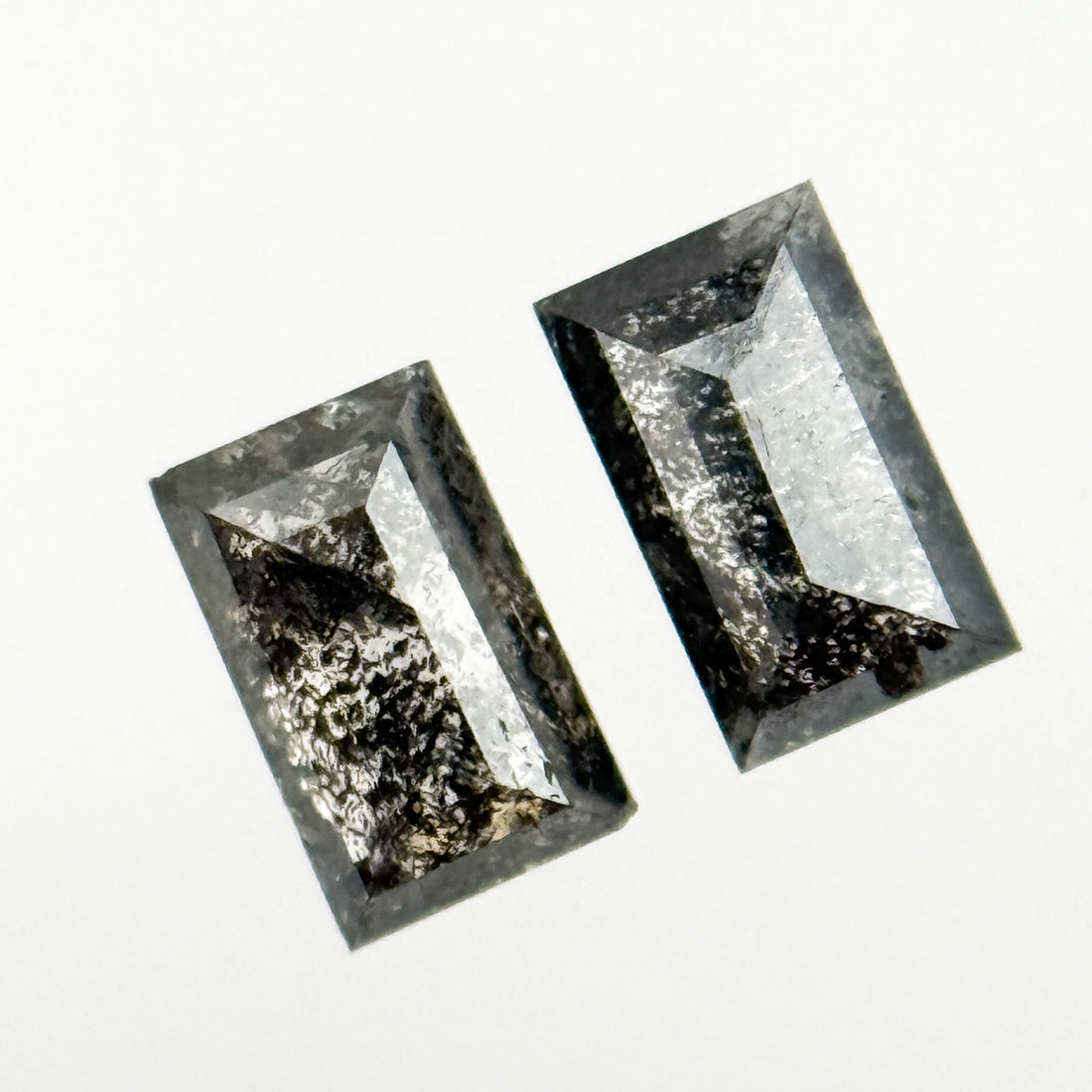 0.47 Ct Baguette Rose Cut Grey Natural Galaxy Diamond