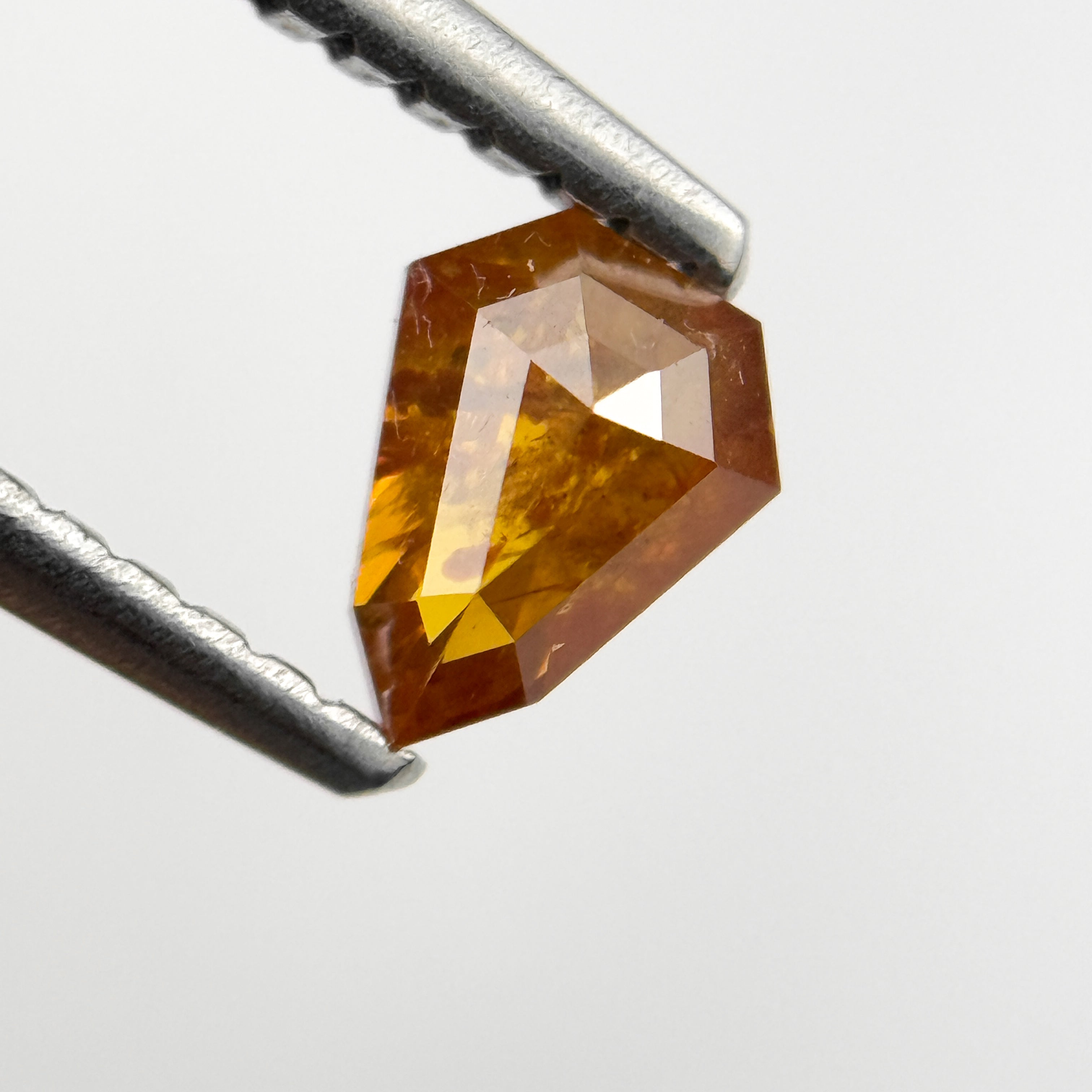 0.38 Ct Shield Rose Cut Red Natural Salt and Pepper Diamond