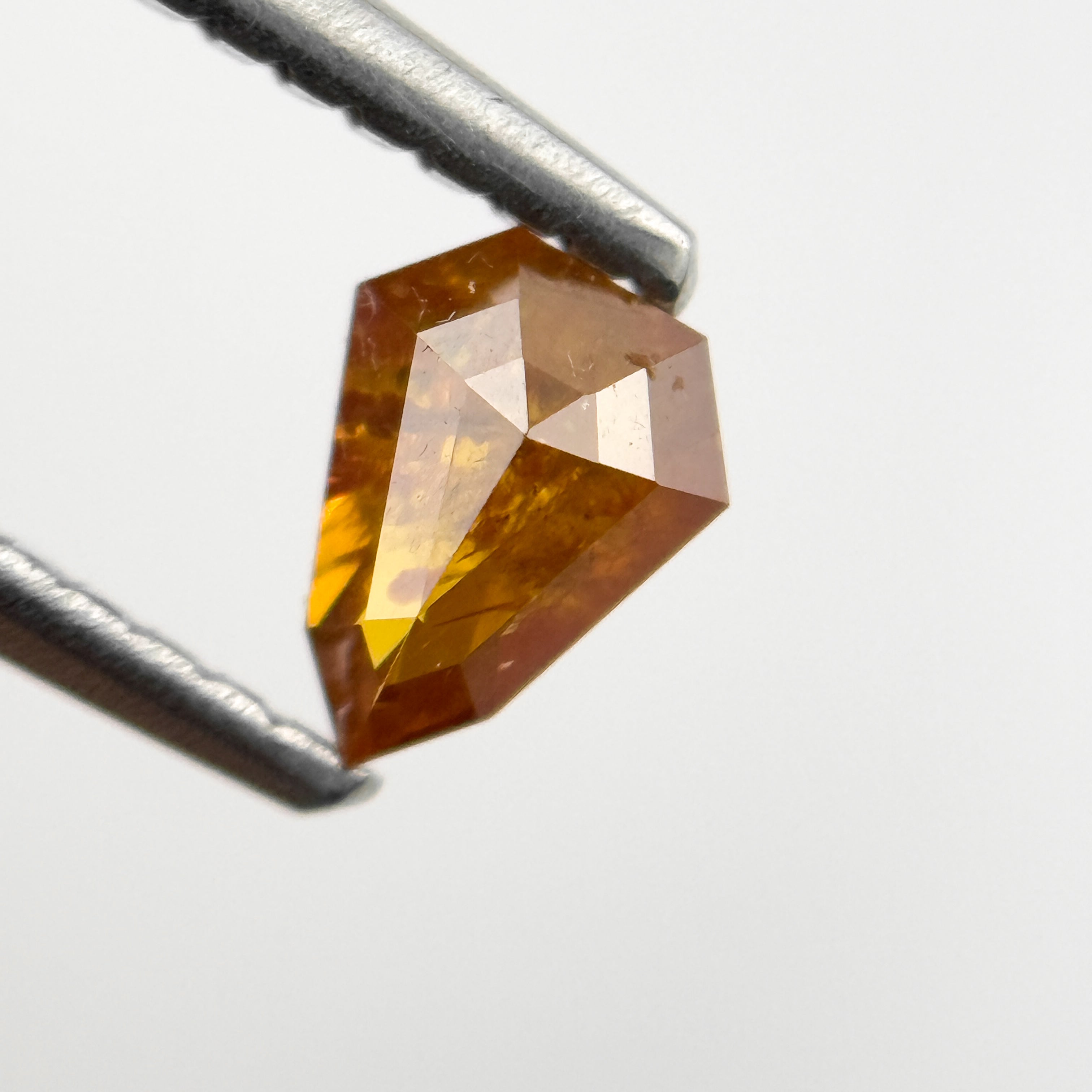 0.38 Ct Shield Rose Cut Red Natural Salt and Pepper Diamond