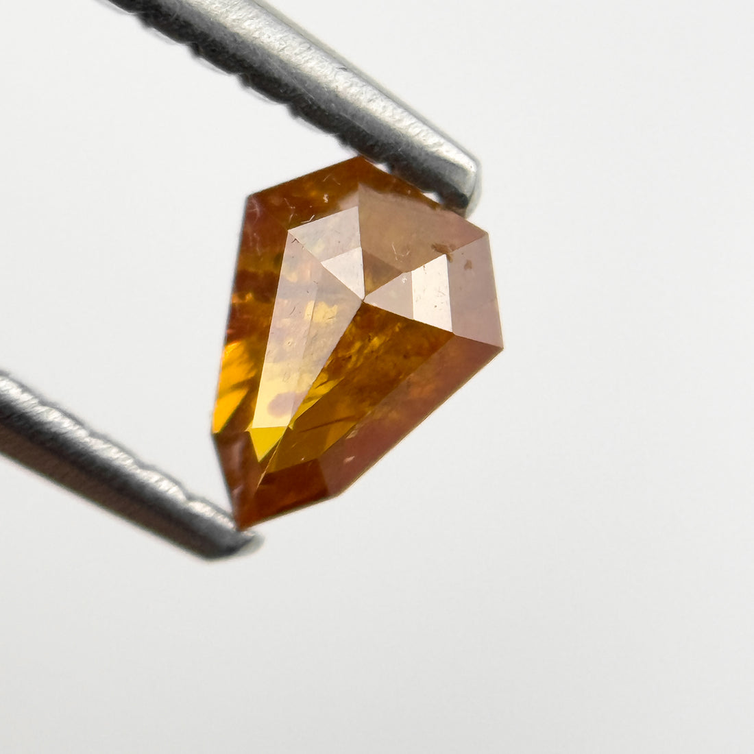 0.38 Ct Shield Rose Cut Red Natural Salt and Pepper Diamond