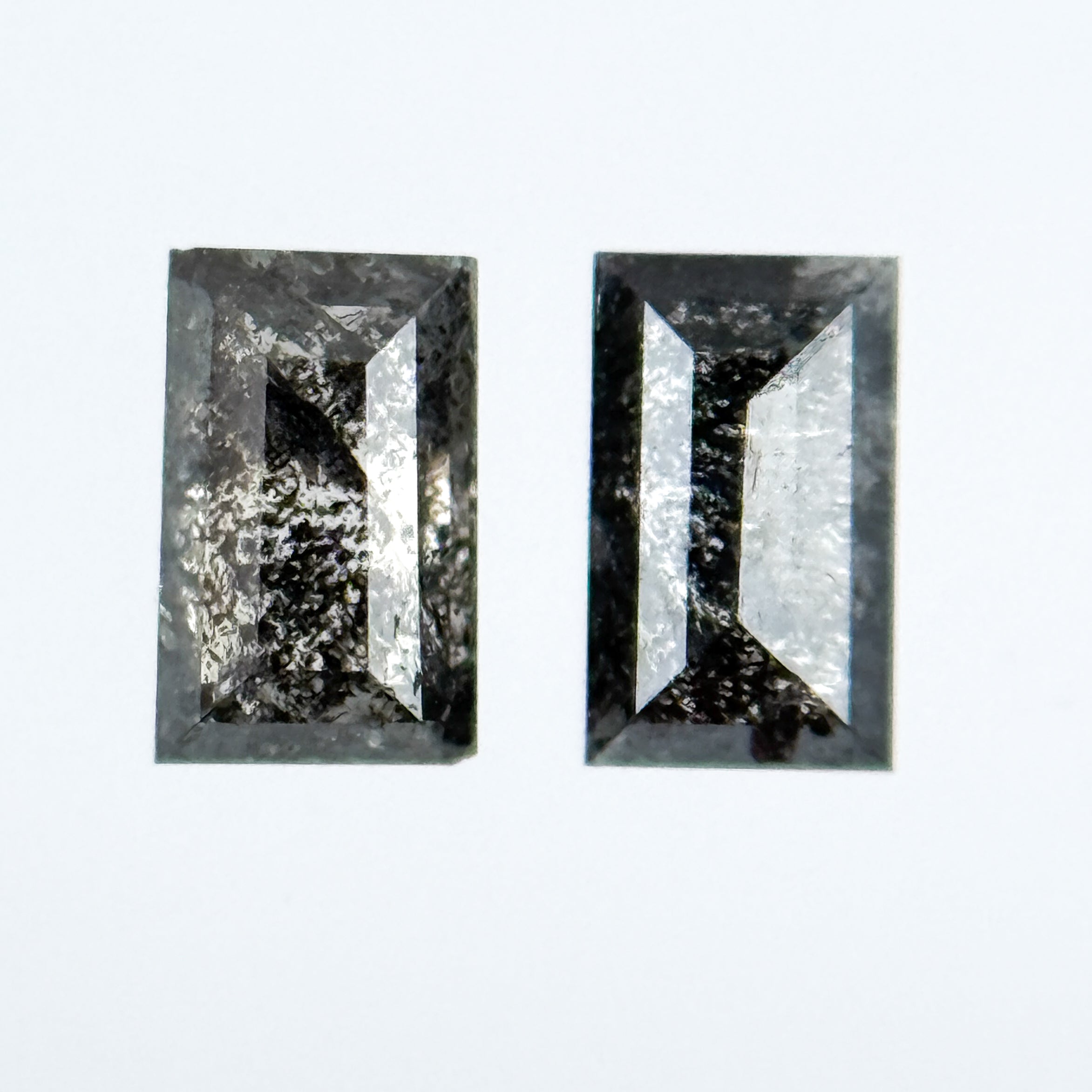 0.47 Ct Baguette Rose Cut Grey Natural Galaxy Diamond