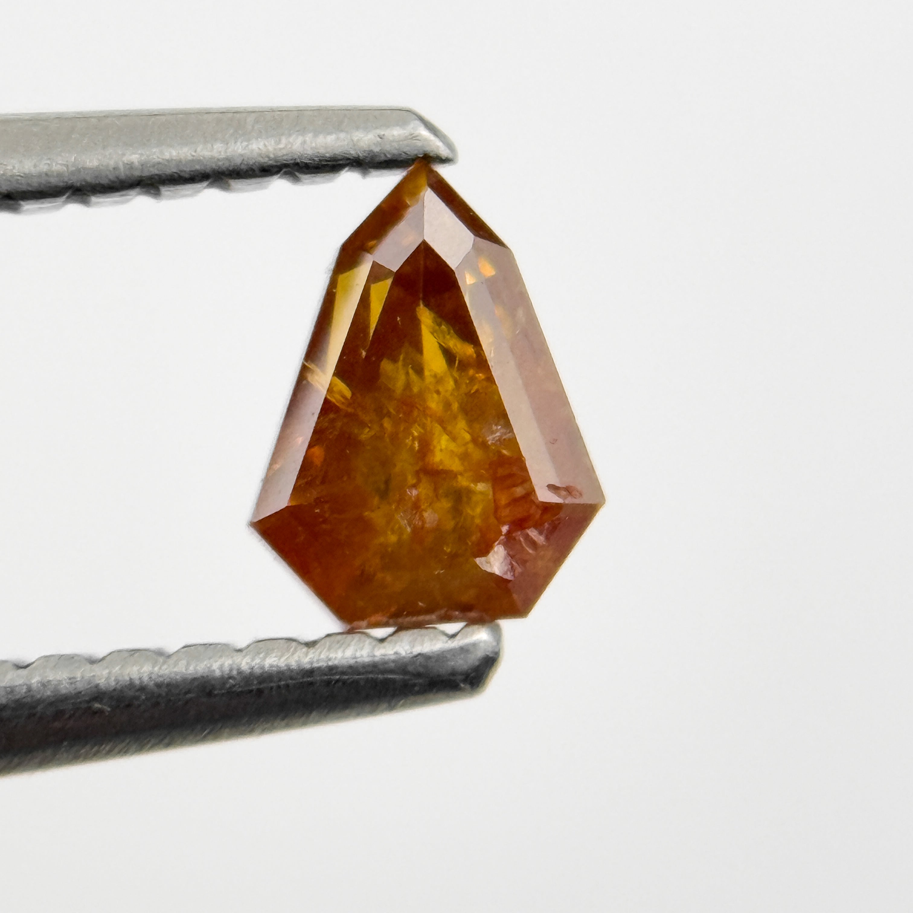 0.38 Ct Shield Rose Cut Red Natural Salt and Pepper Diamond