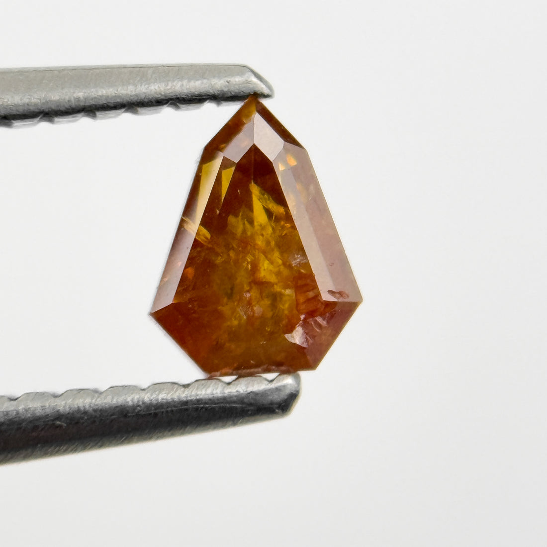 0.38 Ct Shield Rose Cut Red Natural Salt and Pepper Diamond