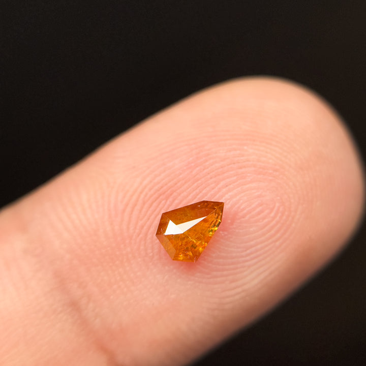 0.38 Ct Shield Rose Cut Red Natural Salt and Pepper Diamond