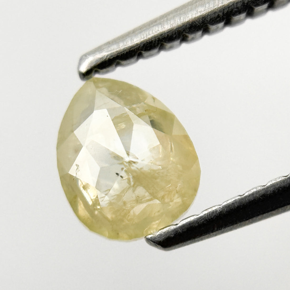 0.67 Ct Pear Rose Cut Yellow Natural Salt and Pepper Diamond