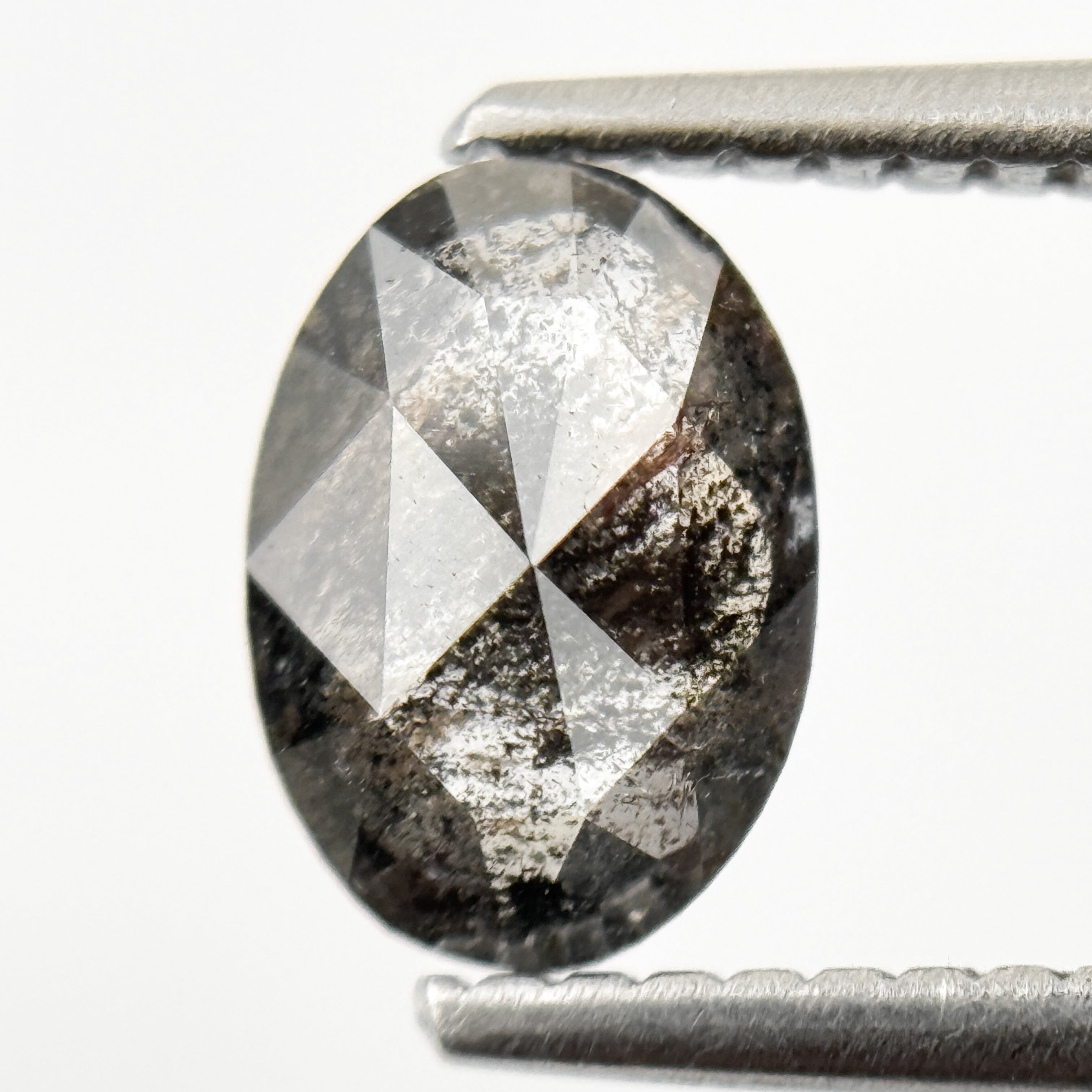 1.03 Ct Oval Rose Cut Grey Natural Minimalist Diamond
