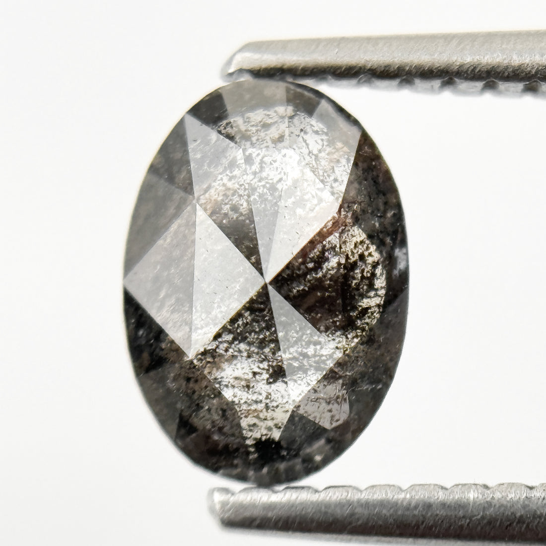 1.03 Ct Oval Rose Cut Grey Natural Minimalist Diamond