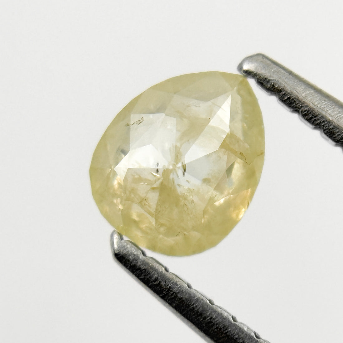 0.67 Ct Pear Rose Cut Yellow Natural Salt and Pepper Diamond