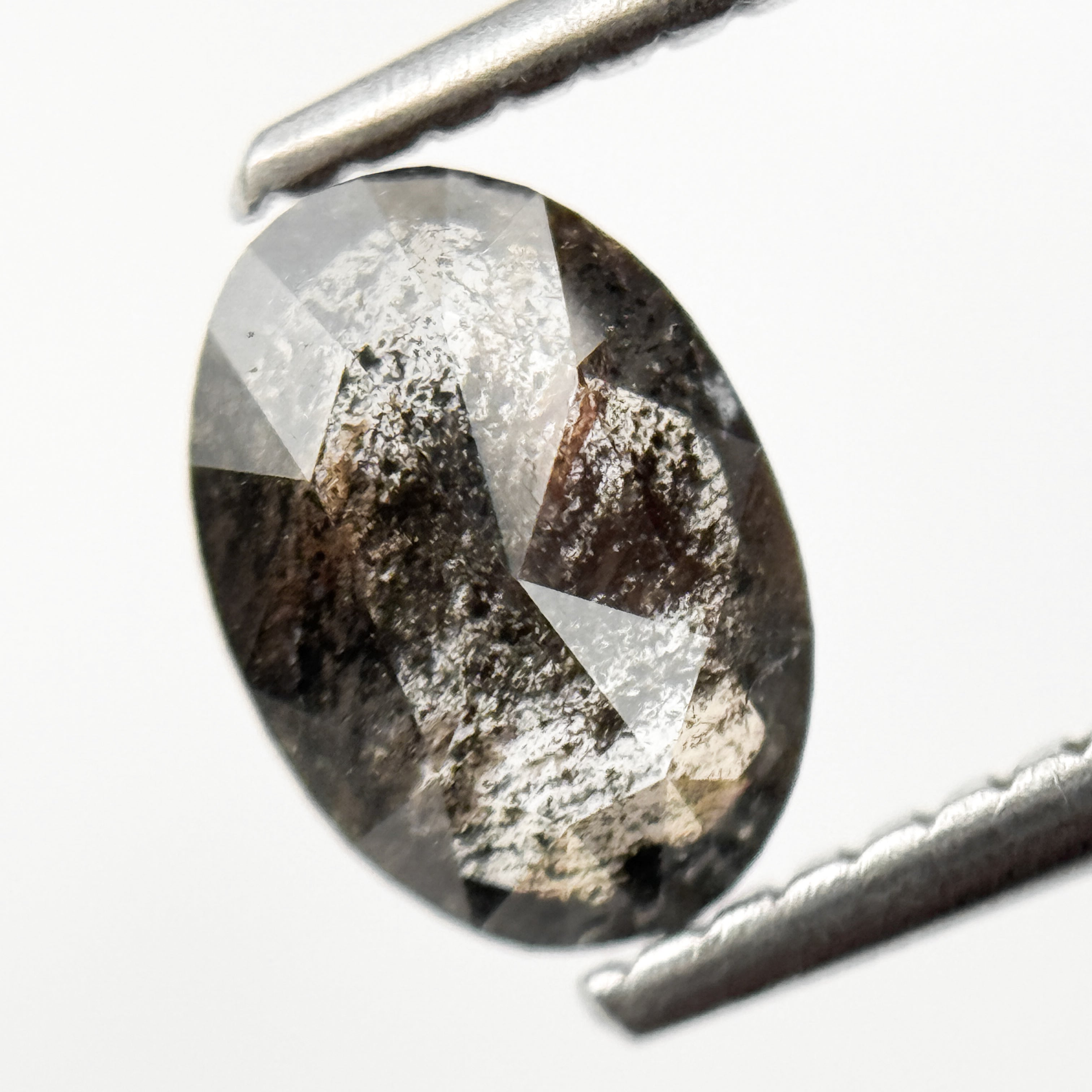 1.03 Ct Oval Rose Cut Grey Natural Minimalist Diamond