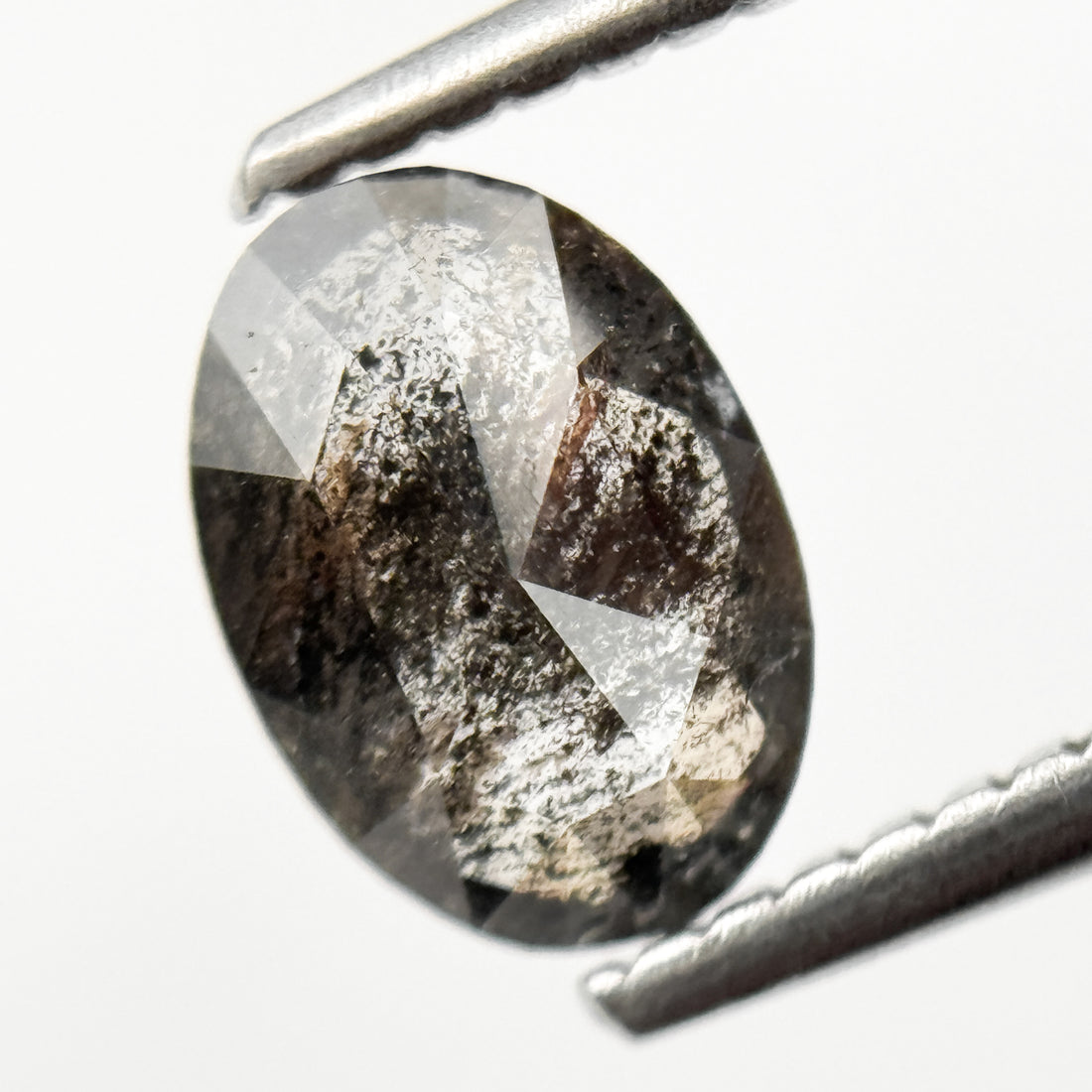 1.03 Ct Oval Rose Cut Grey Natural Minimalist Diamond