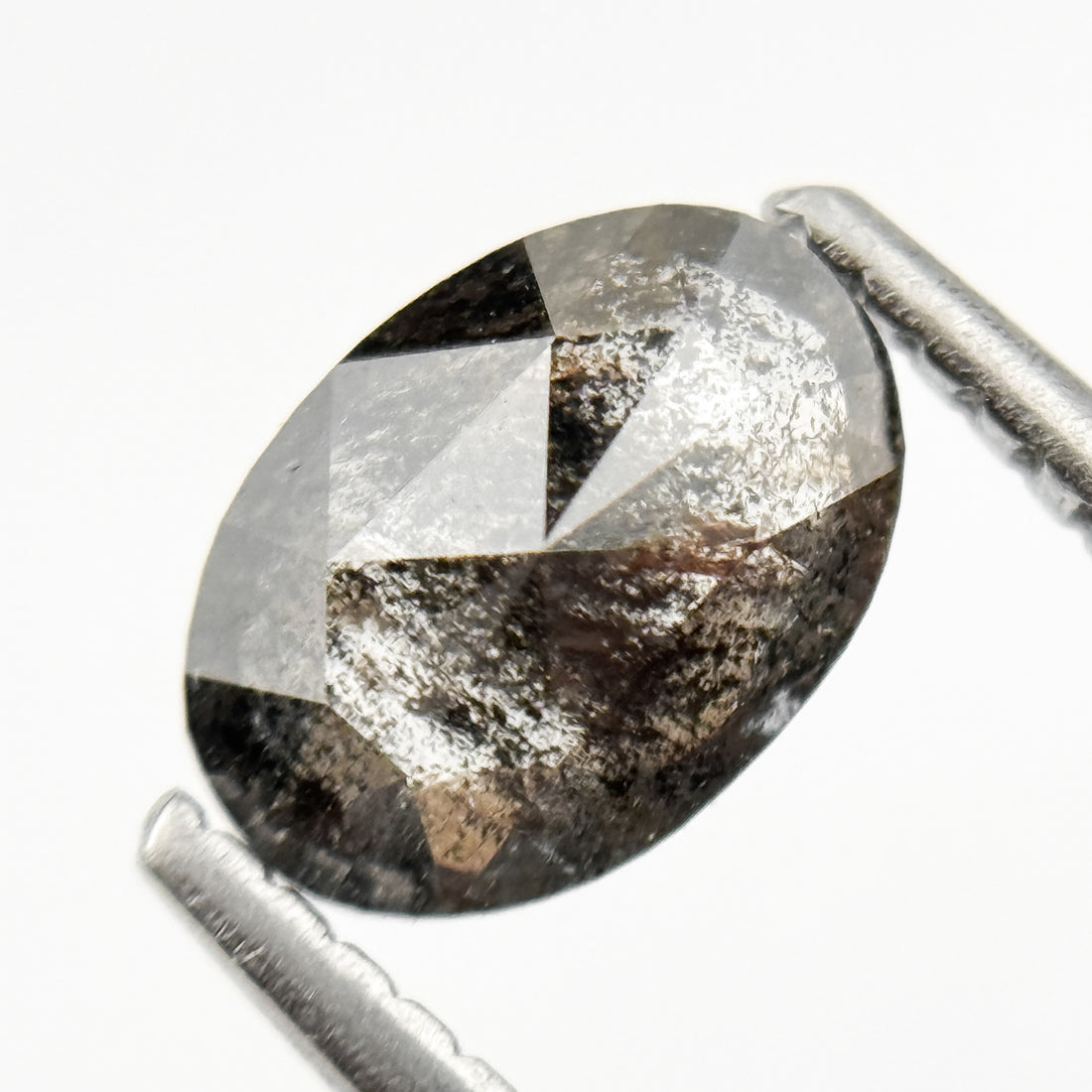 1.03 Ct Oval Rose Cut Grey Natural Minimalist Diamond