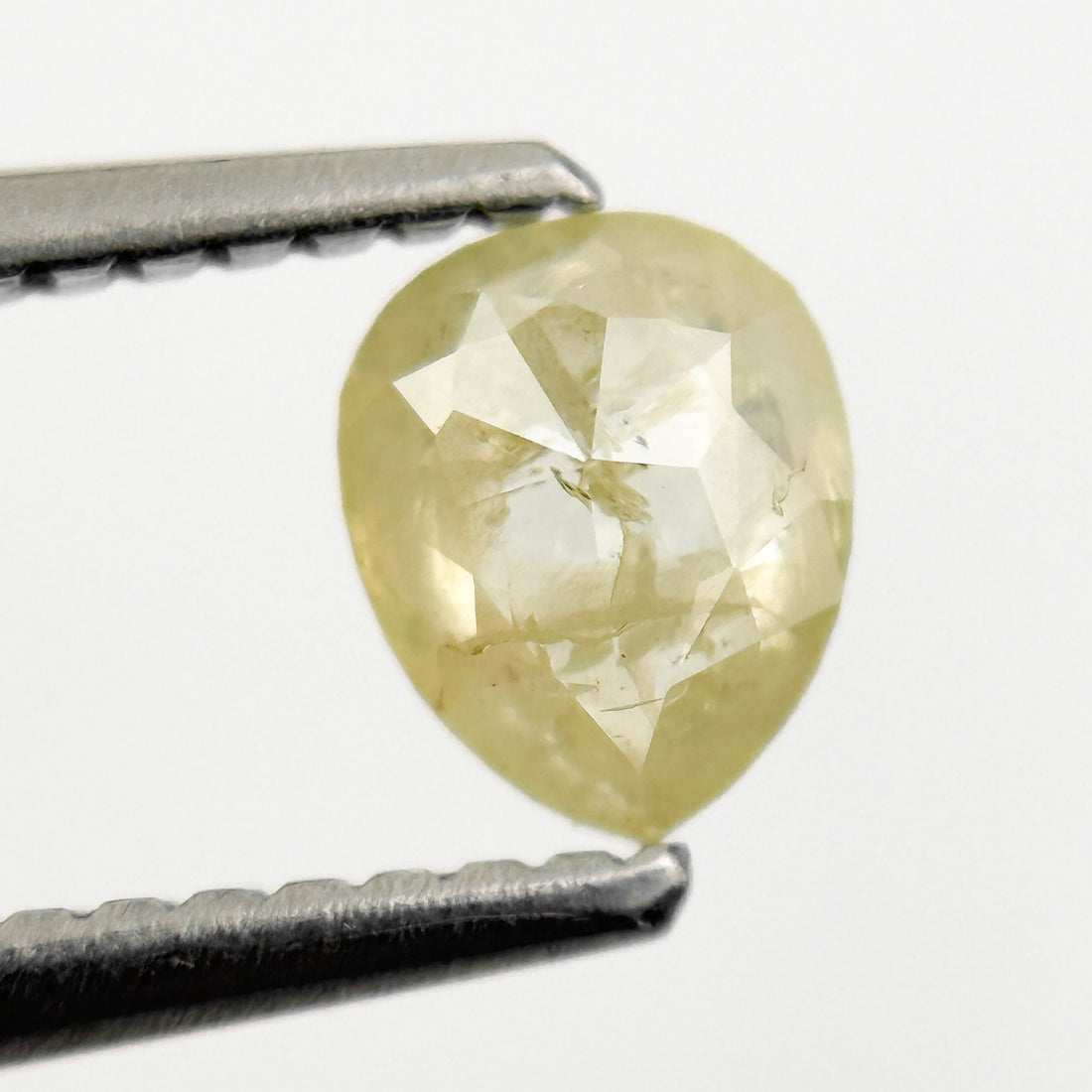 0.67 Ct Pear Rose Cut Yellow Natural Salt and Pepper Diamond