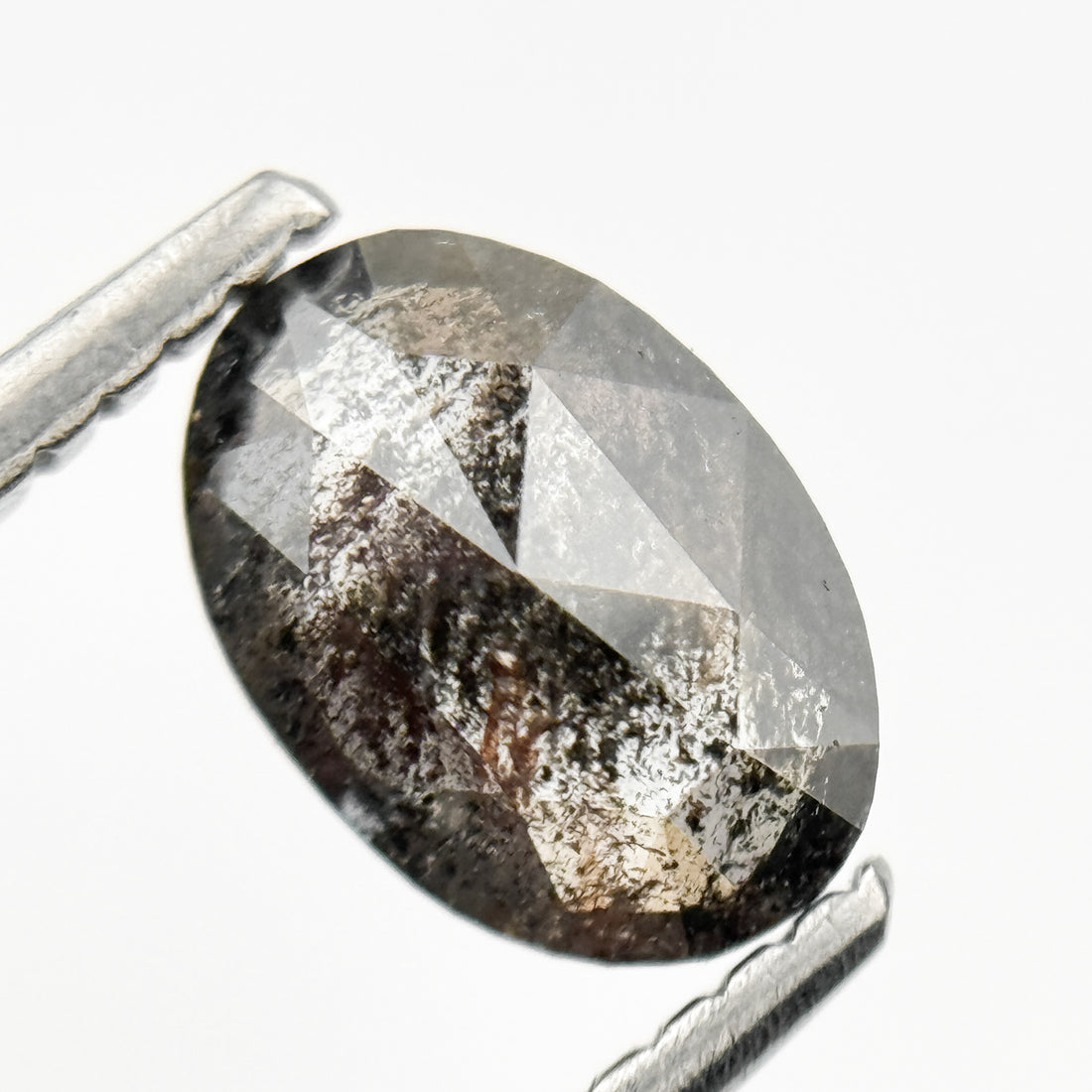 1.03 Ct Oval Rose Cut Grey Natural Minimalist Diamond