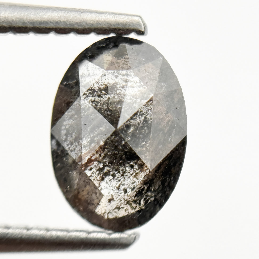 1.03 Ct Oval Rose Cut Grey Natural Minimalist Diamond