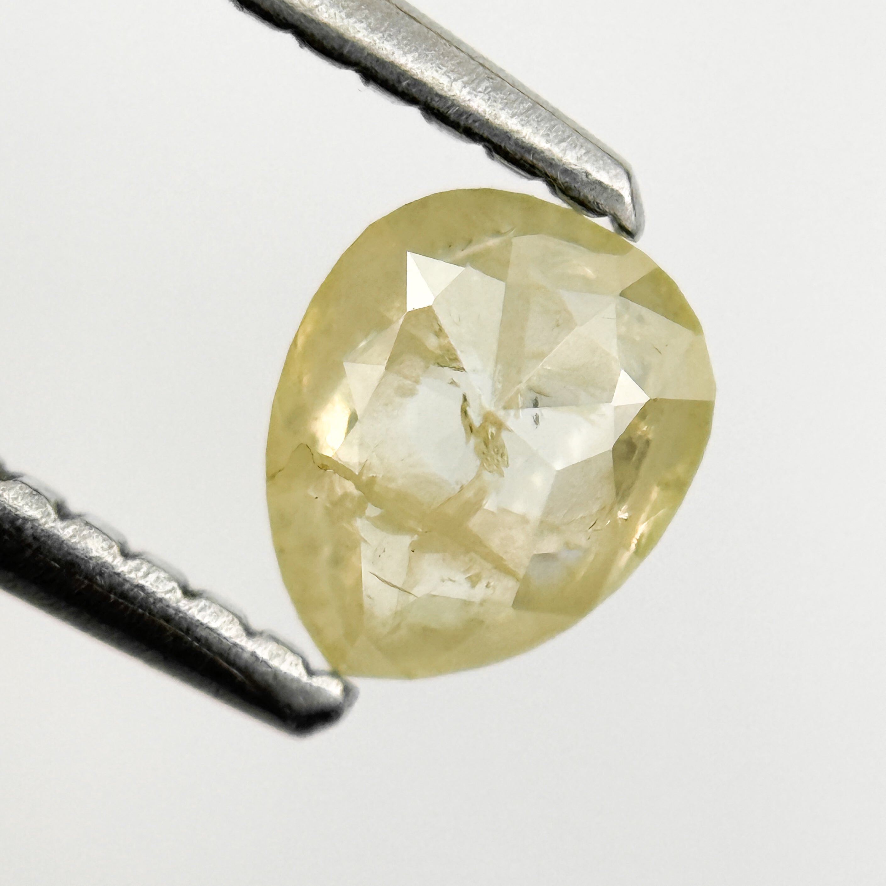 0.67 Ct Pear Rose Cut Yellow Natural Salt and Pepper Diamond