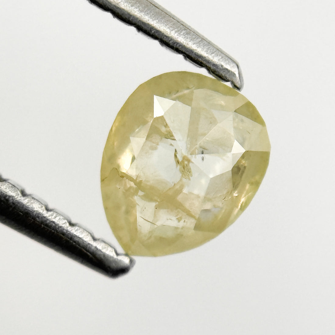 0.67 Ct Pear Rose Cut Yellow Natural Salt and Pepper Diamond