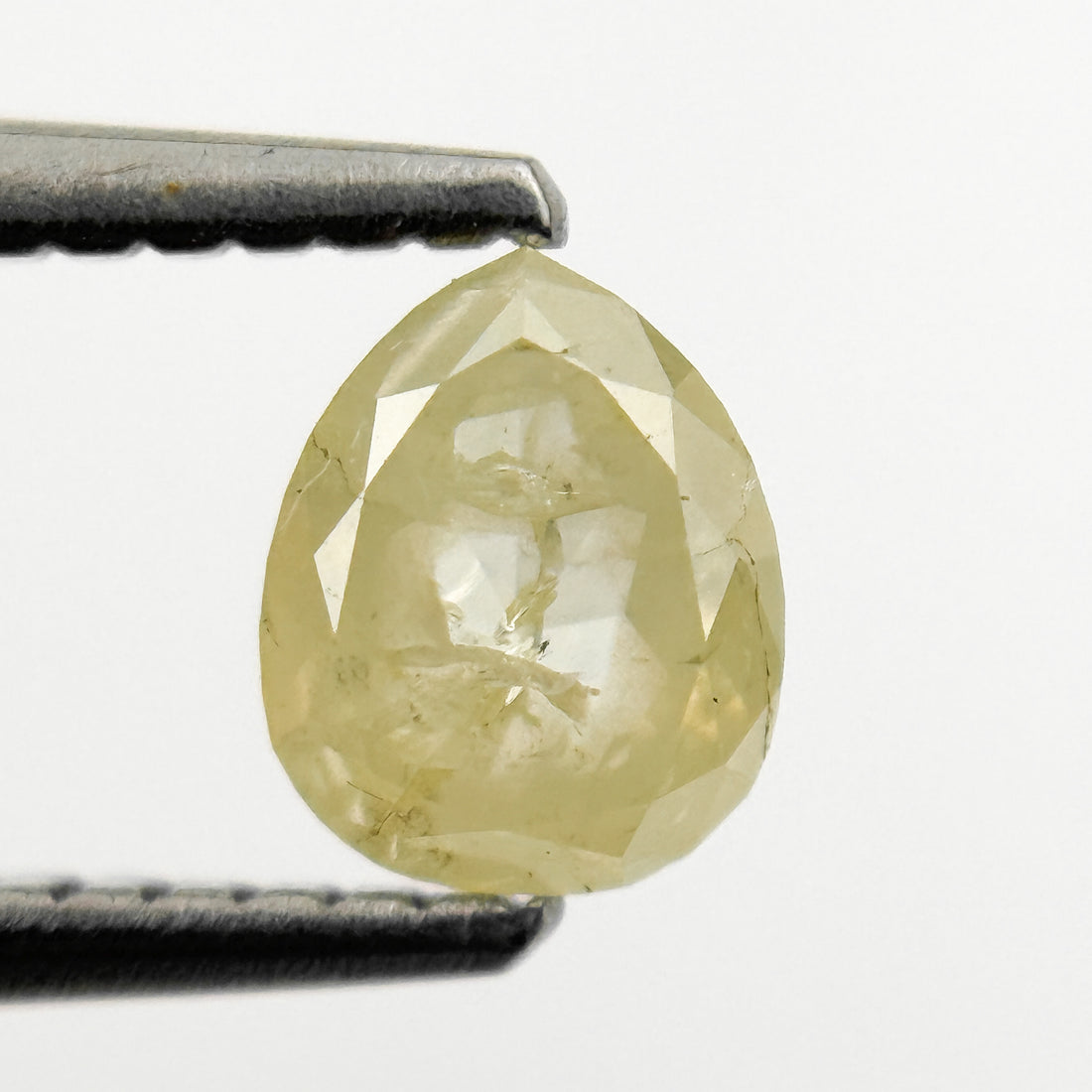 0.67 Ct Pear Rose Cut Yellow Natural Salt and Pepper Diamond