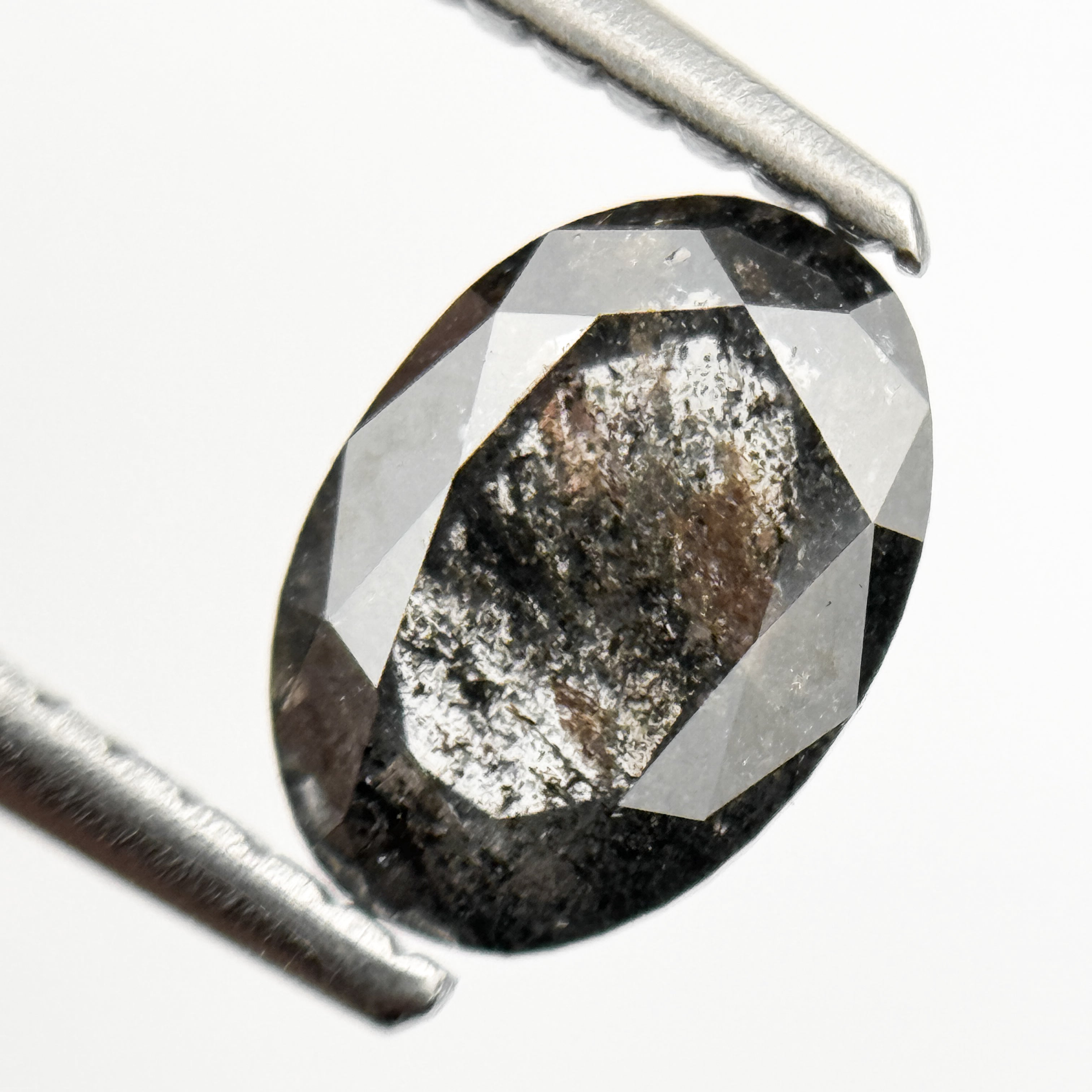 1.03 Ct Oval Rose Cut Grey Natural Minimalist Diamond