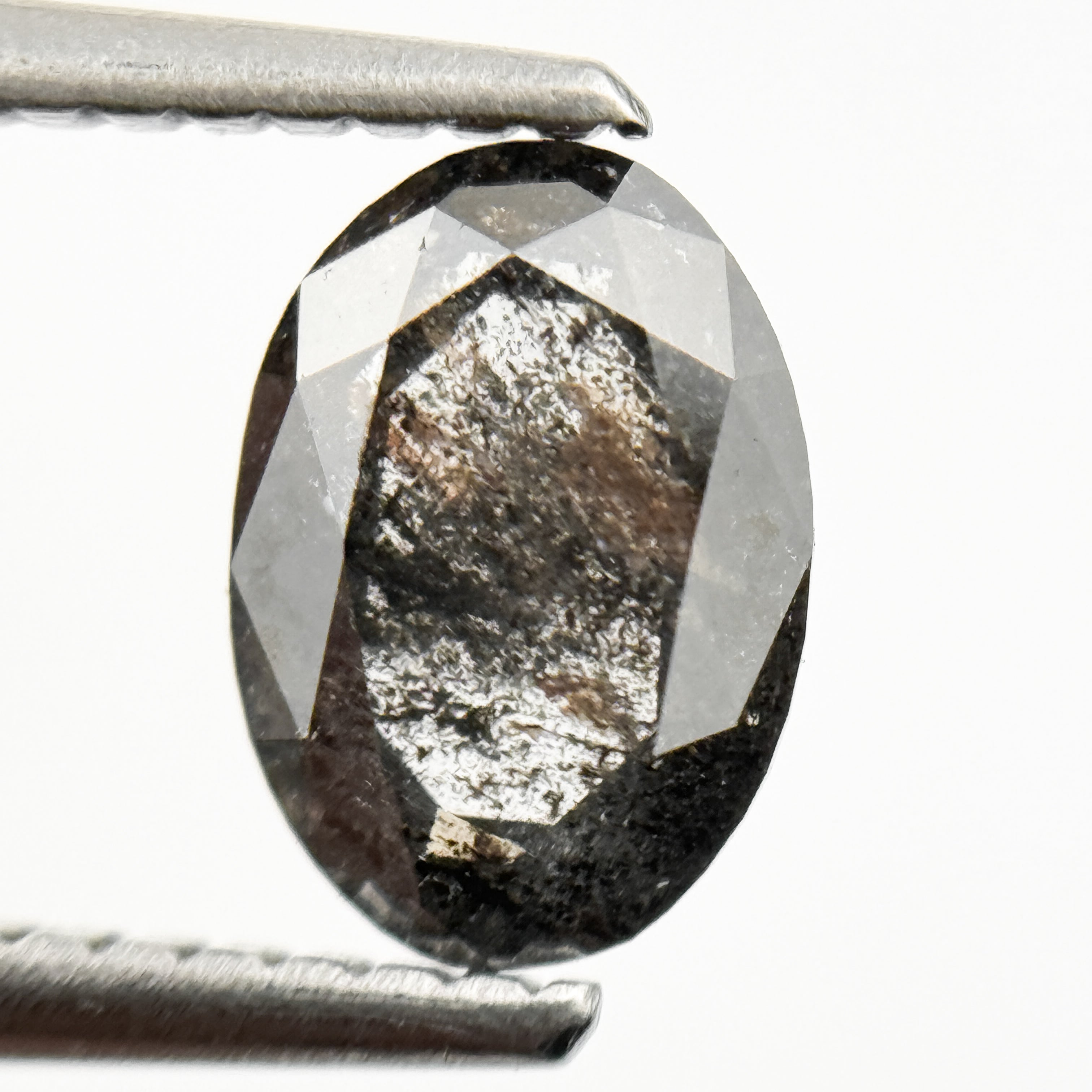1.03 Ct Oval Rose Cut Grey Natural Minimalist Diamond