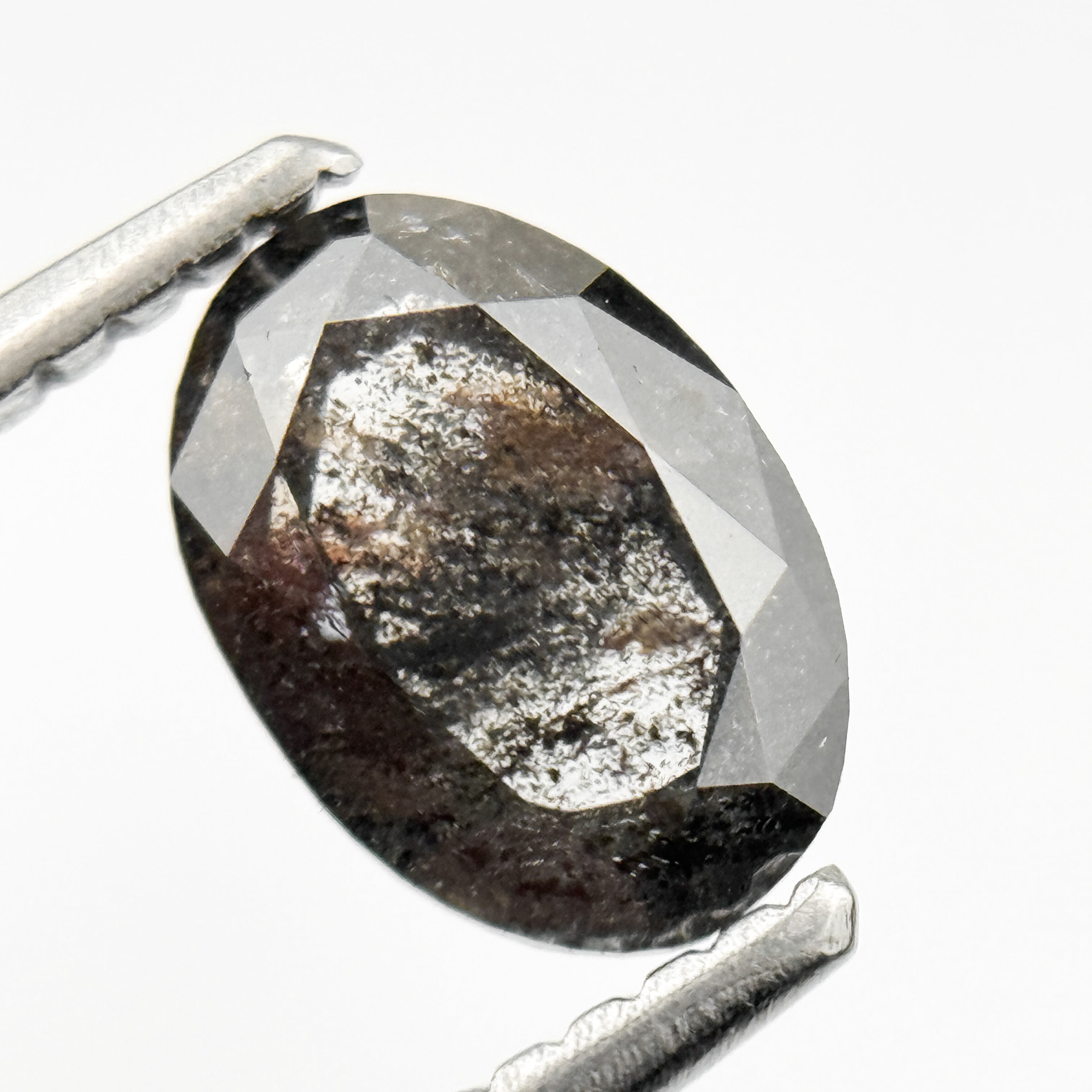 1.03 Ct Oval Rose Cut Grey Natural Minimalist Diamond