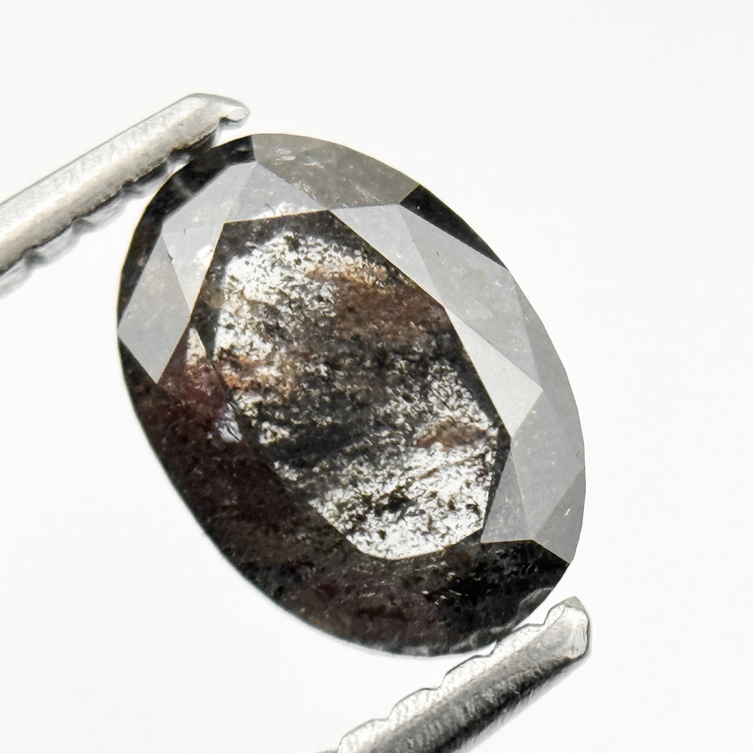 1.03 Ct Oval Rose Cut Grey Natural Minimalist Diamond