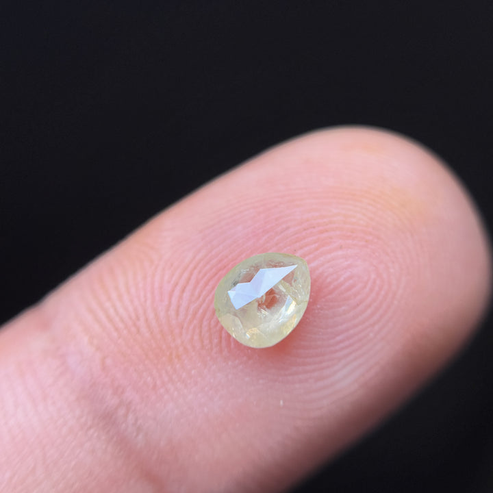 0.67 Ct Pear Rose Cut Yellow Natural Salt and Pepper Diamond