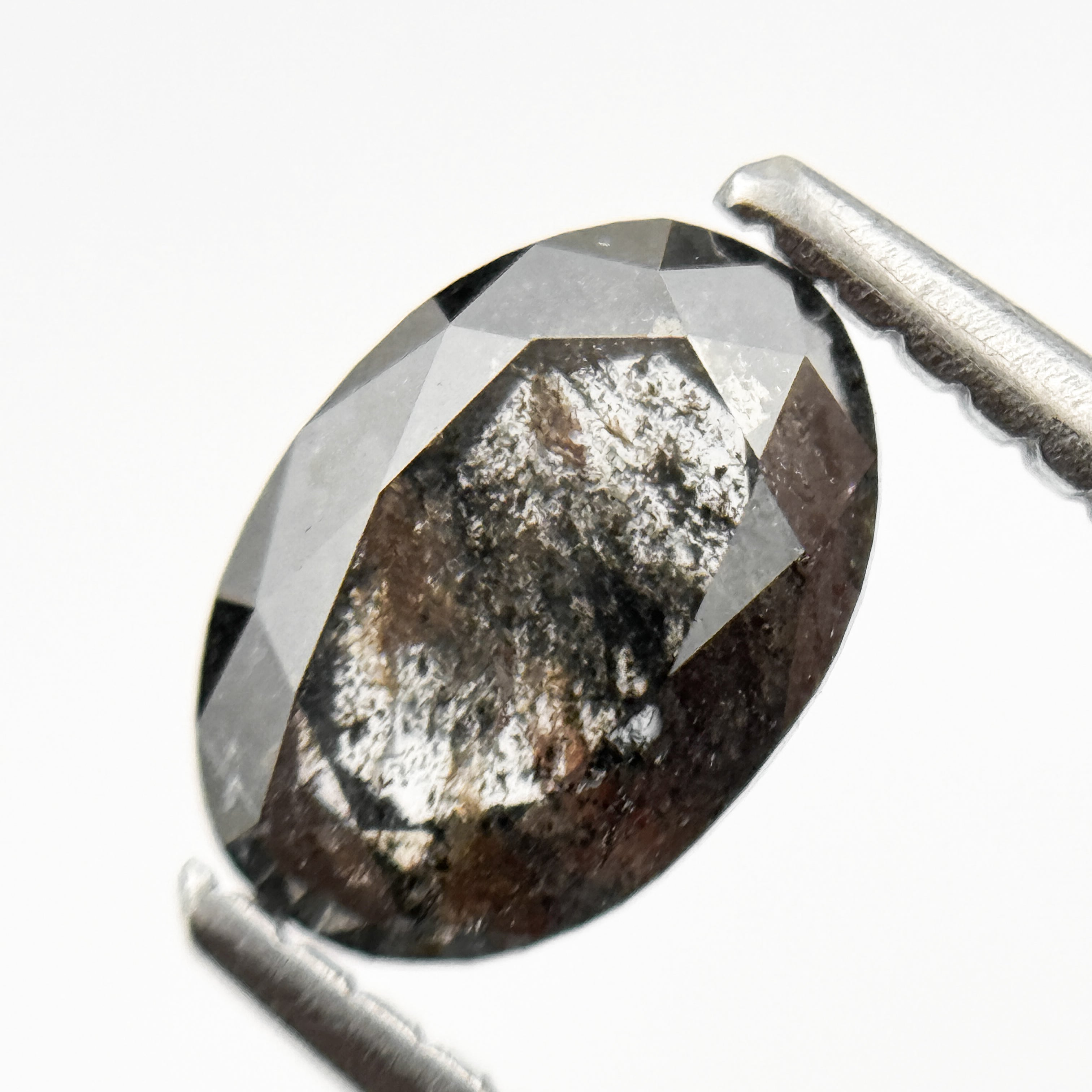 1.03 Ct Oval Rose Cut Grey Natural Minimalist Diamond