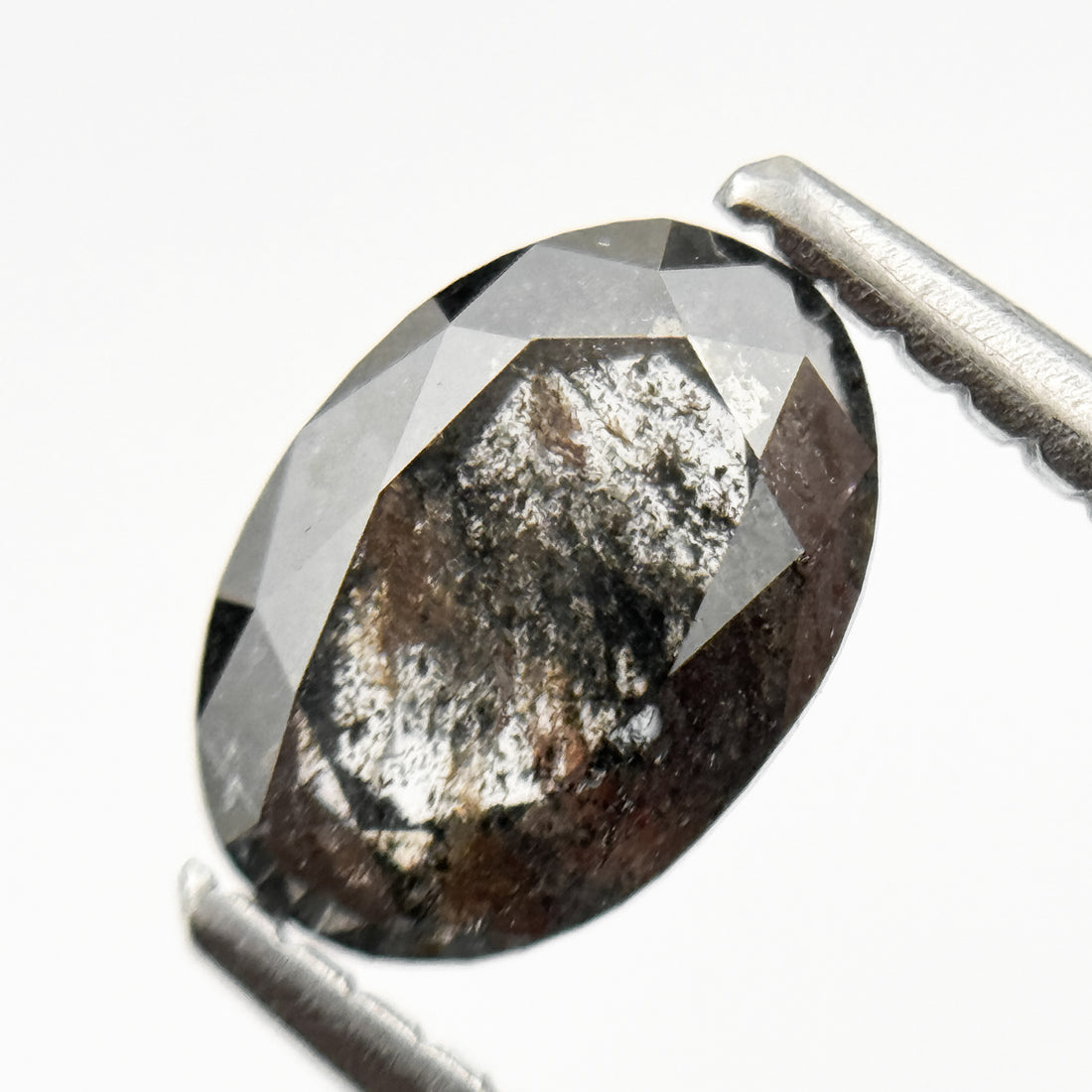 1.03 Ct Oval Rose Cut Grey Natural Minimalist Diamond