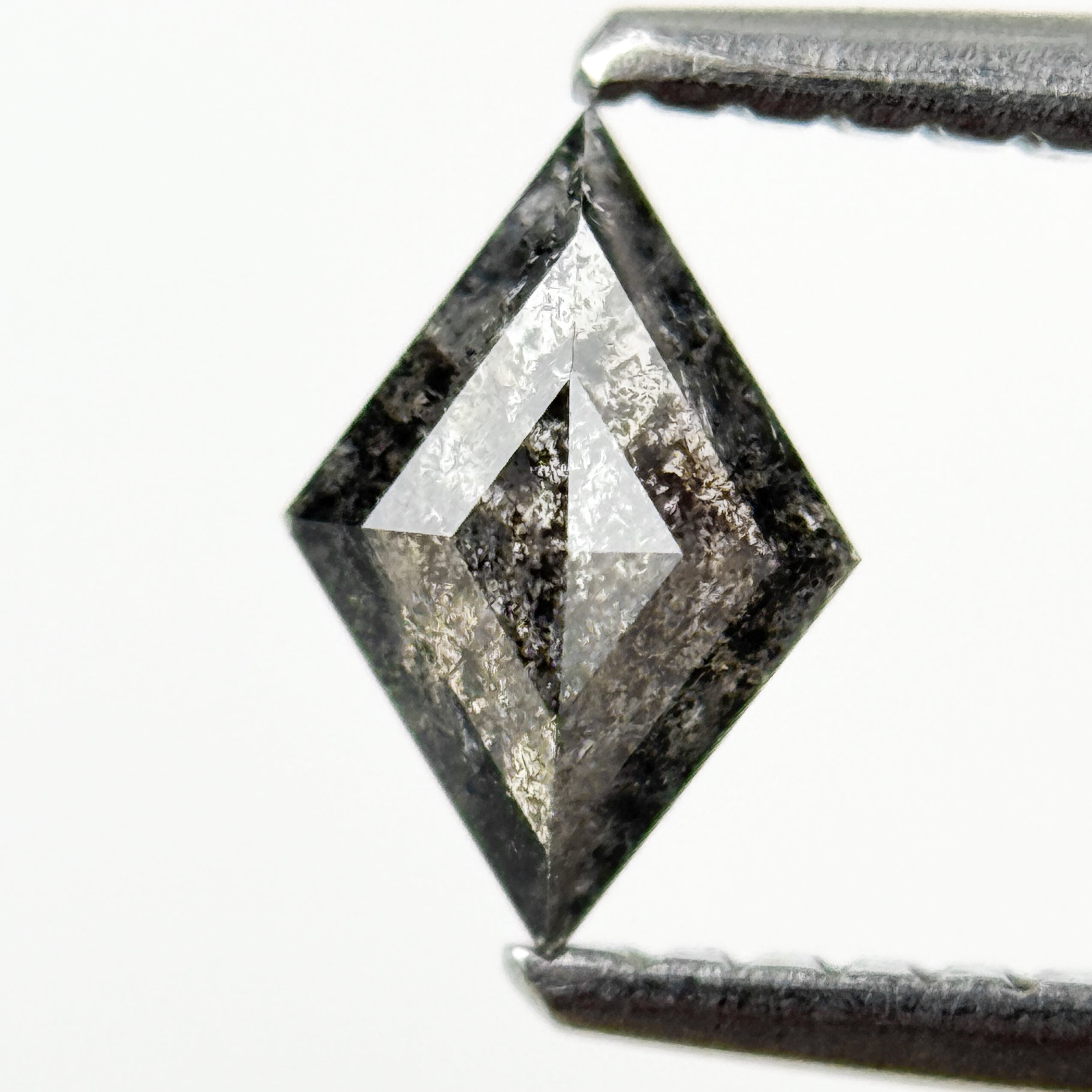 0.46 Ct Square Kite Rose Cut Grey Natural Galaxy Diamond