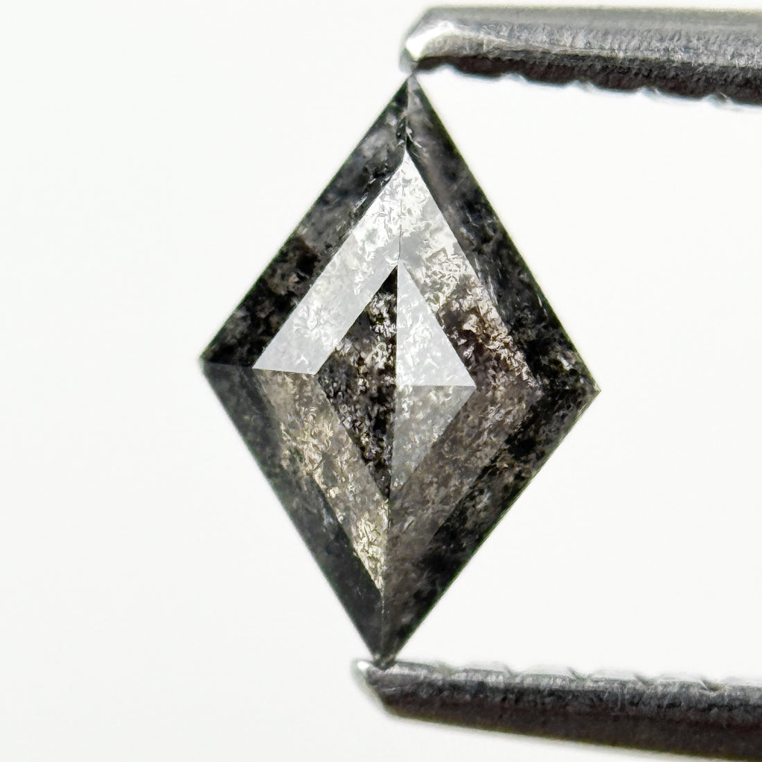 0.46 Ct Square Kite Rose Cut Grey Natural Galaxy Diamond