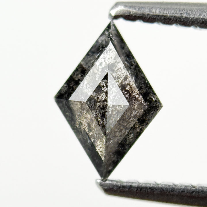 0.46 Ct Square Kite Rose Cut Grey Natural Galaxy Diamond