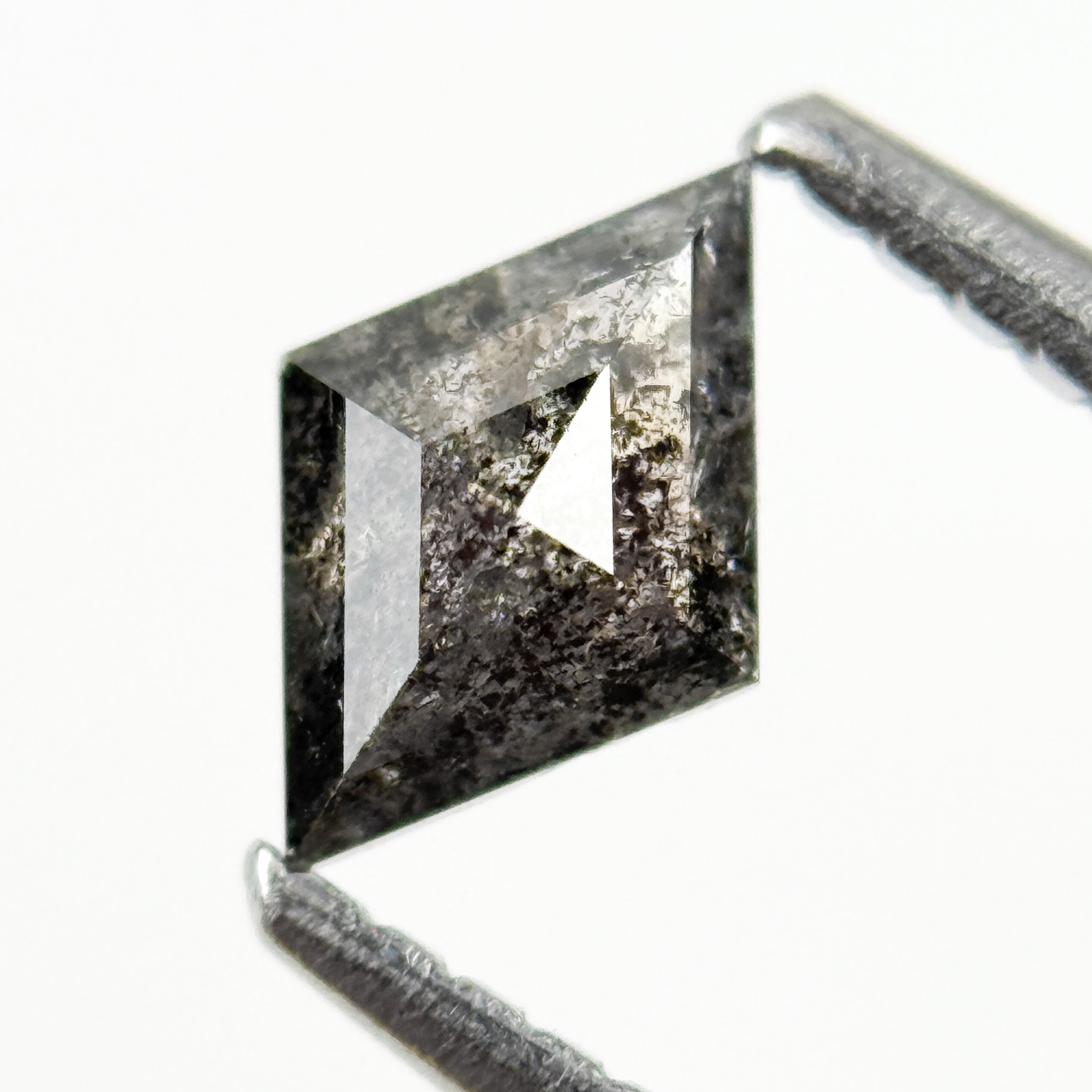 0.46 Ct Square Kite Rose Cut Grey Natural Galaxy Diamond