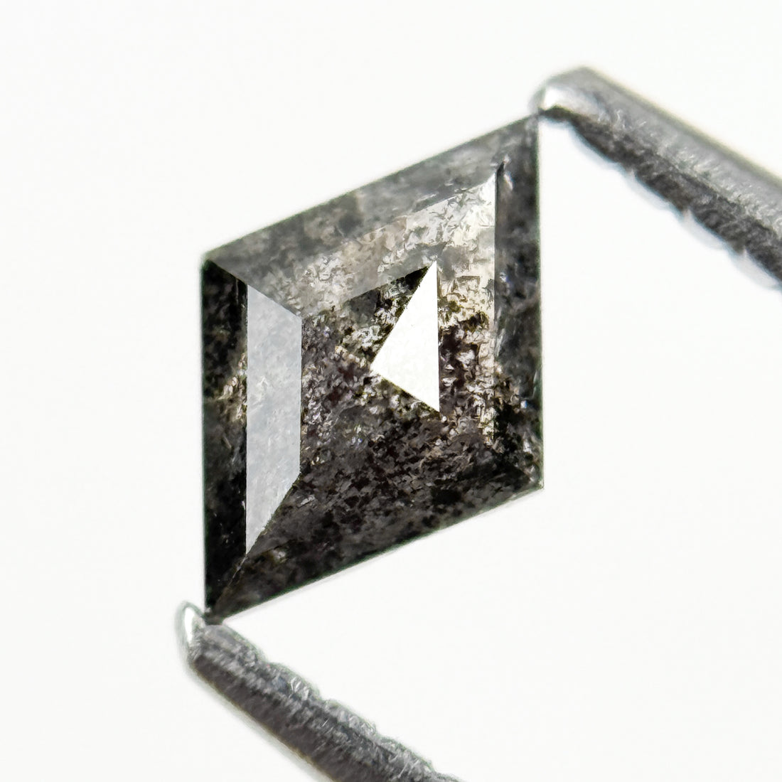 0.46 Ct Square Kite Rose Cut Grey Natural Galaxy Diamond