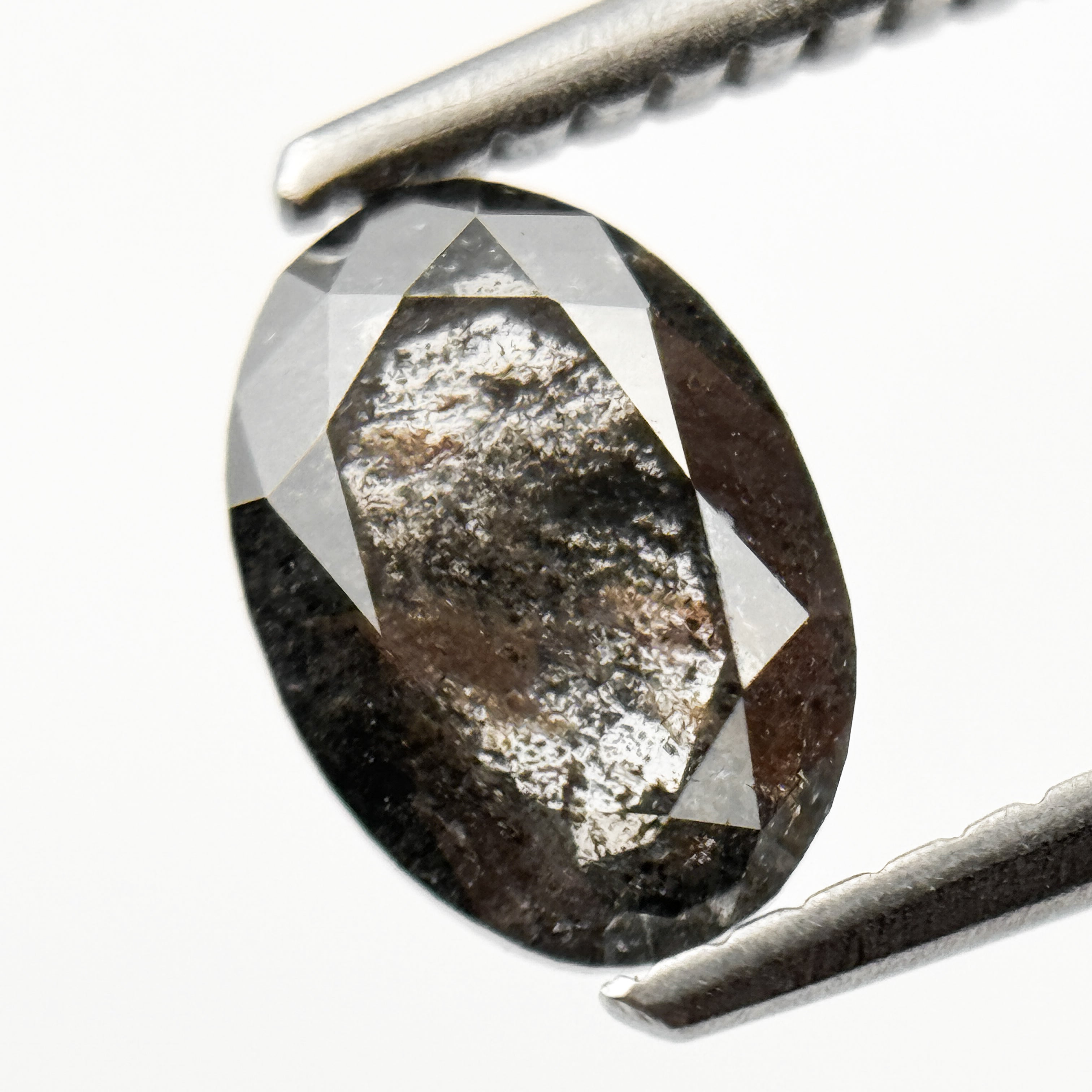 1.03 Ct Oval Rose Cut Grey Natural Minimalist Diamond