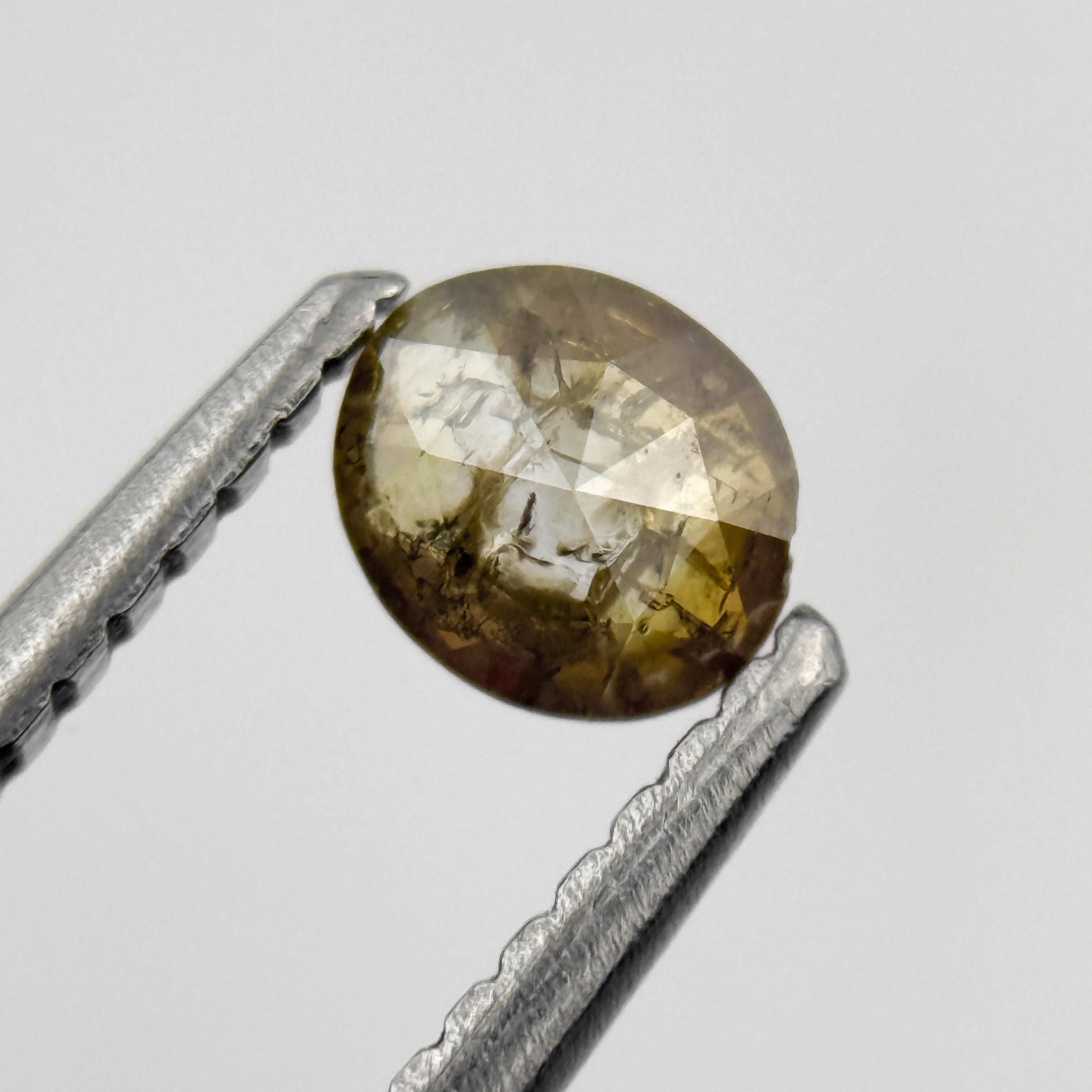 0.29 Ct Oval Rose Cut Green Natural Salt and Pepper Diamond