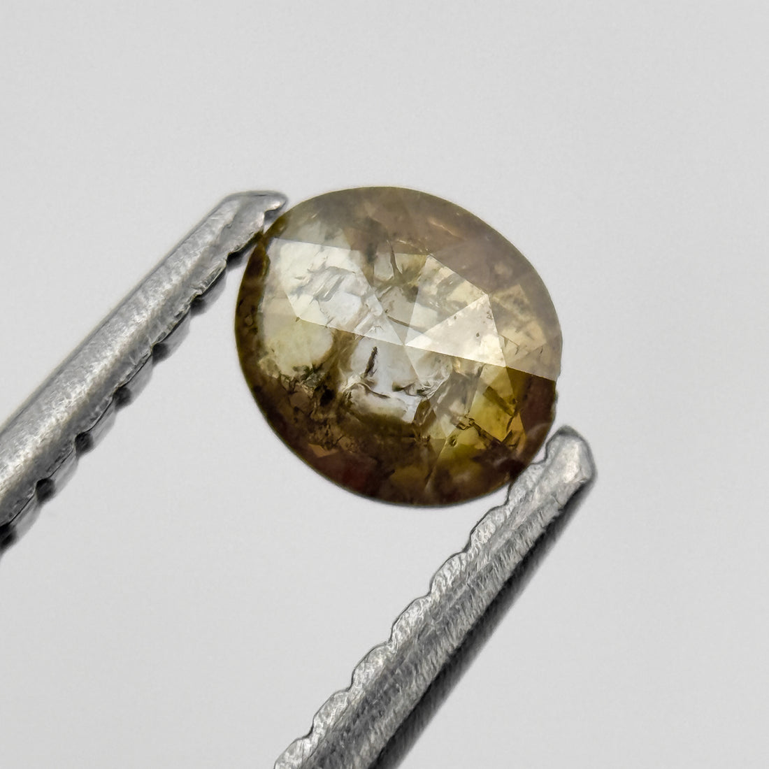 0.29 Ct Oval Rose Cut Green Natural Salt and Pepper Diamond