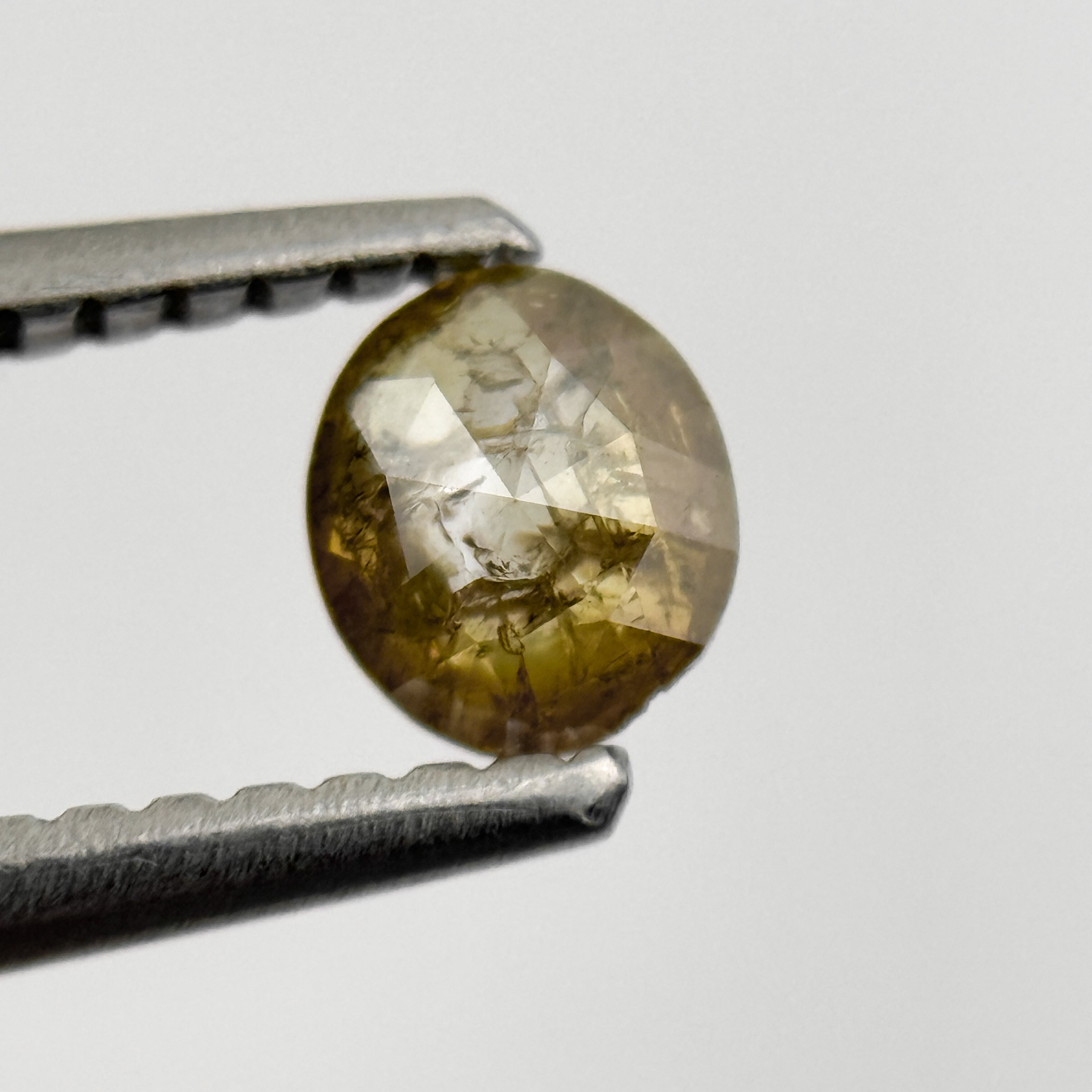 0.29 Ct Oval Rose Cut Green Natural Salt and Pepper Diamond