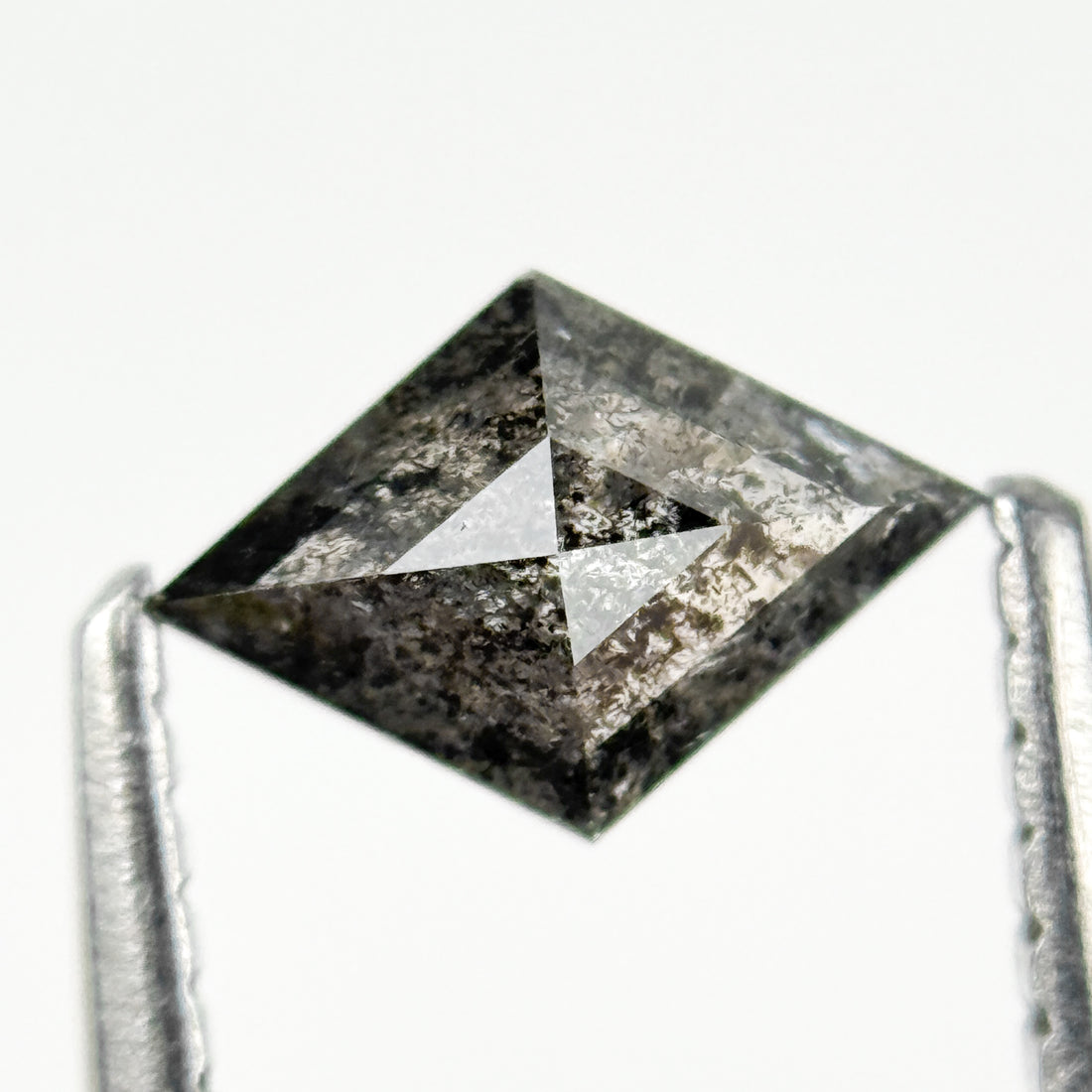 0.46 Ct Square Kite Rose Cut Grey Natural Galaxy Diamond