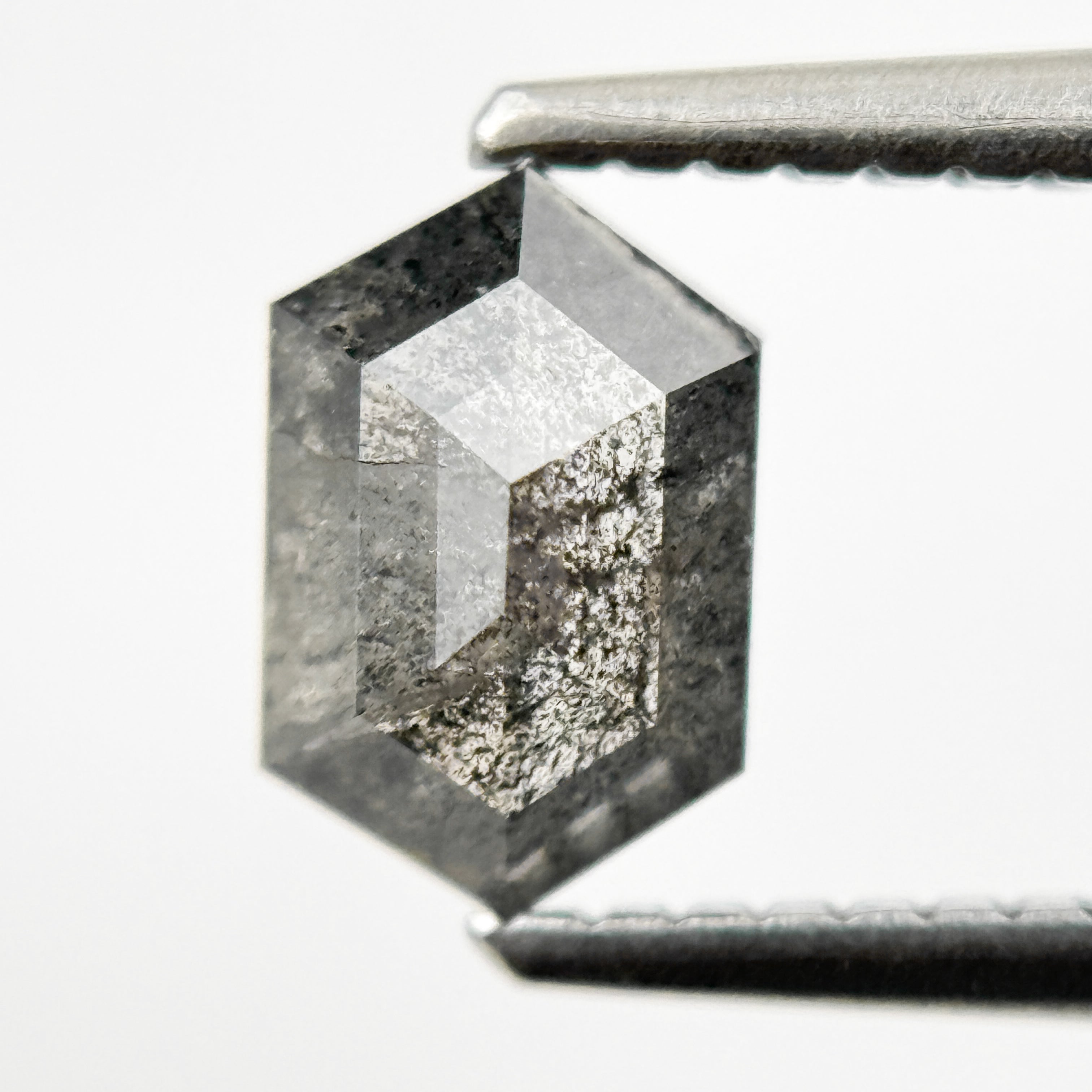 0.98 Ct Hexagon Rose Cut Grey Natural Galaxy Diamond