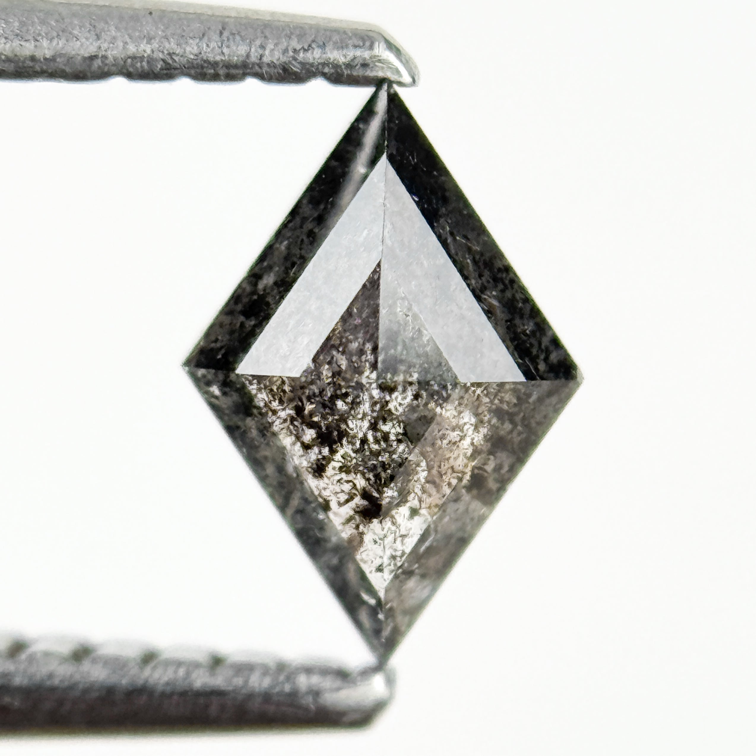 0.46 Ct Square Kite Rose Cut Grey Natural Galaxy Diamond
