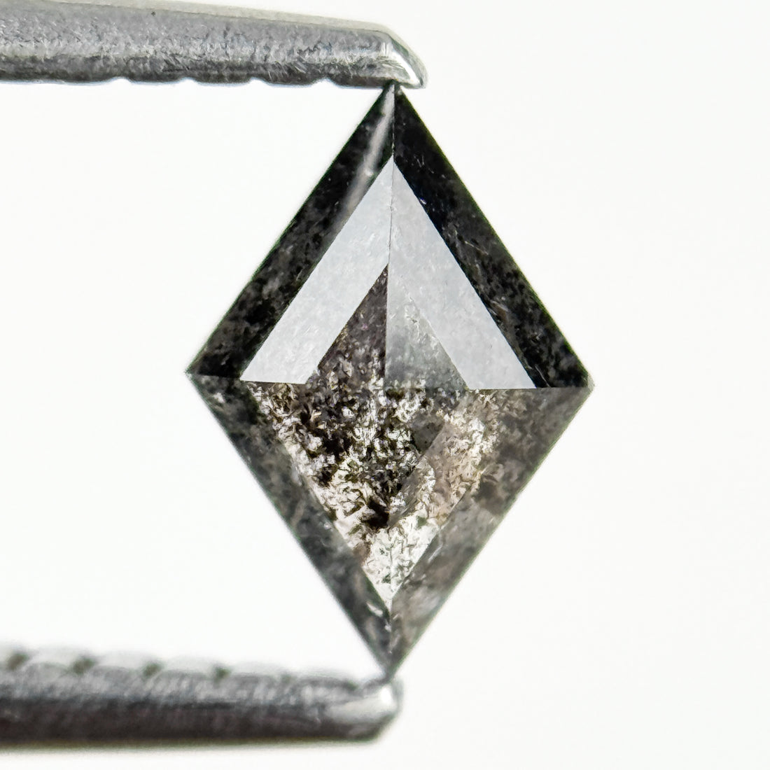 0.46 Ct Square Kite Rose Cut Grey Natural Galaxy Diamond