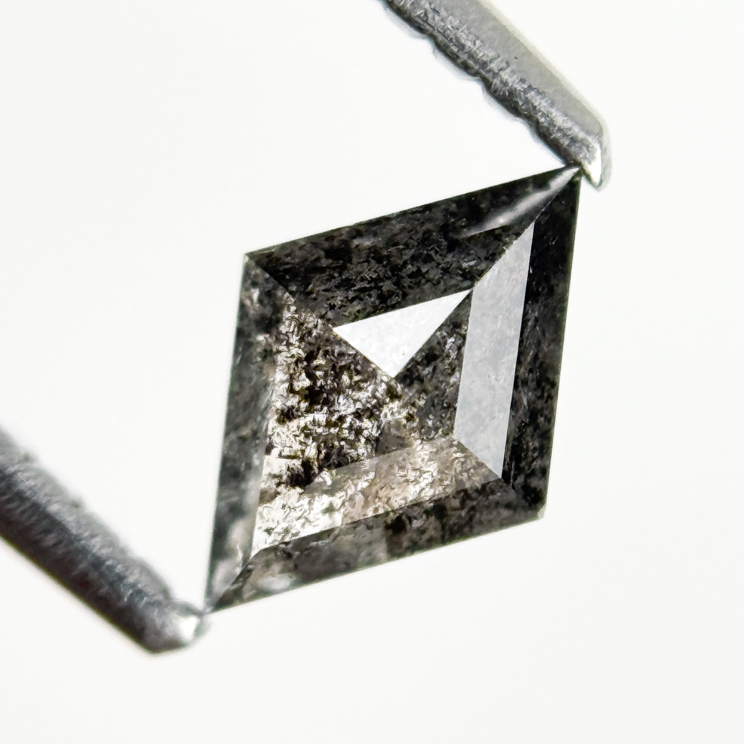 0.46 Ct Square Kite Rose Cut Grey Natural Galaxy Diamond